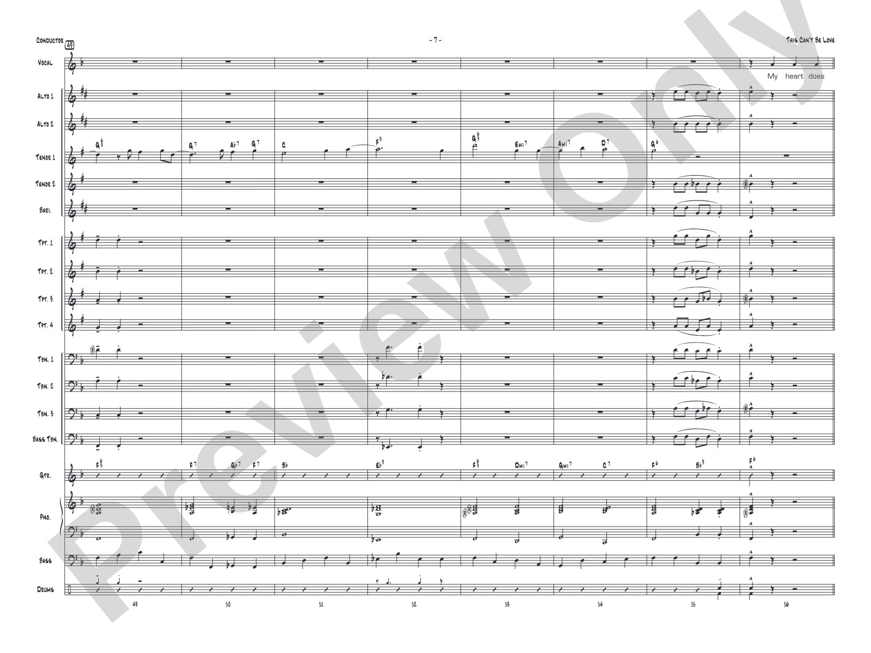 This Can't Be Love: Vocal Solo with Jazz Ensemble Conductor Score & Parts