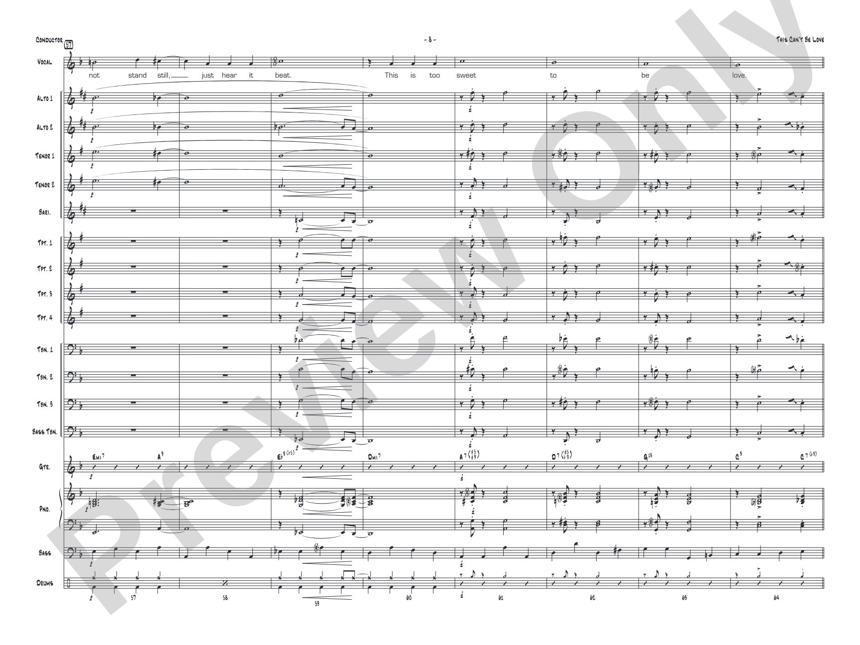 This Can't Be Love: Vocal Solo with Jazz Ensemble Conductor Score & Parts