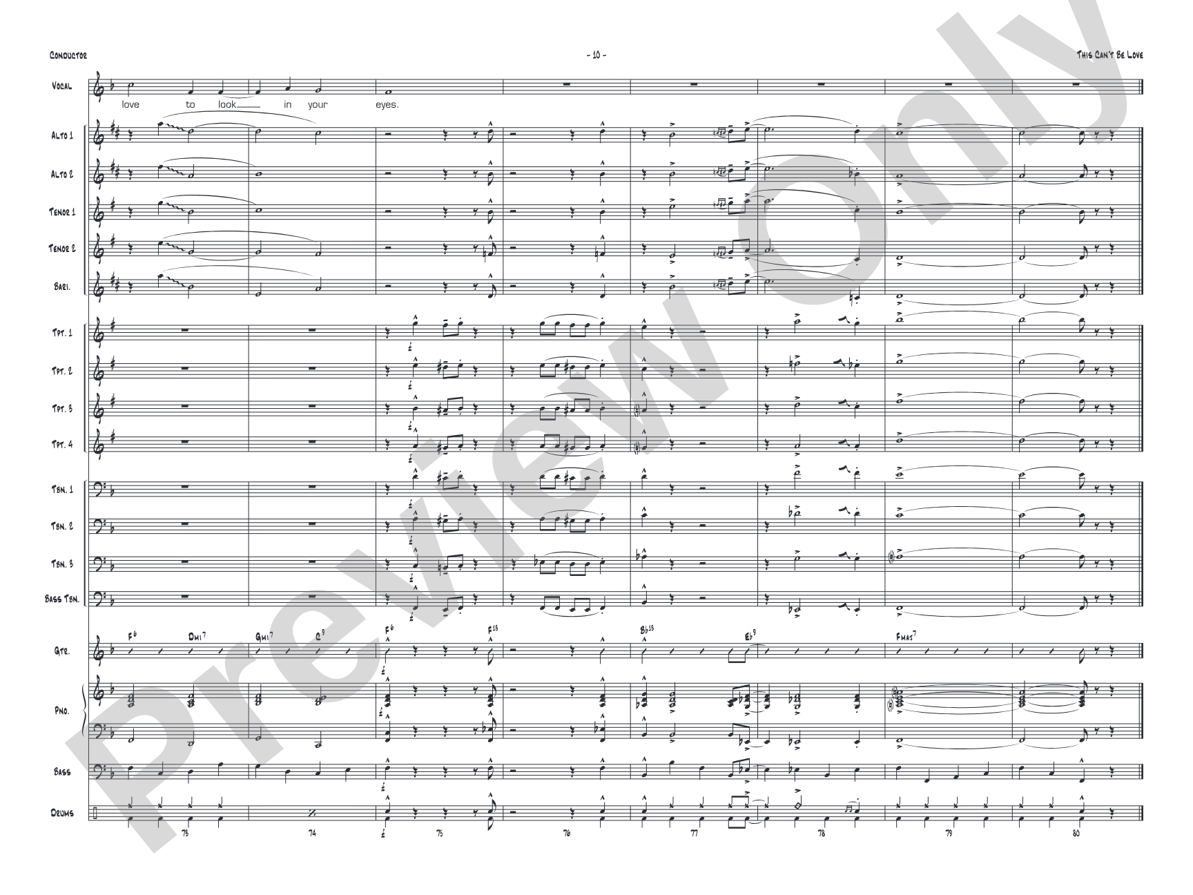 This Can't Be Love: Vocal Solo with Jazz Ensemble Conductor Score & Parts