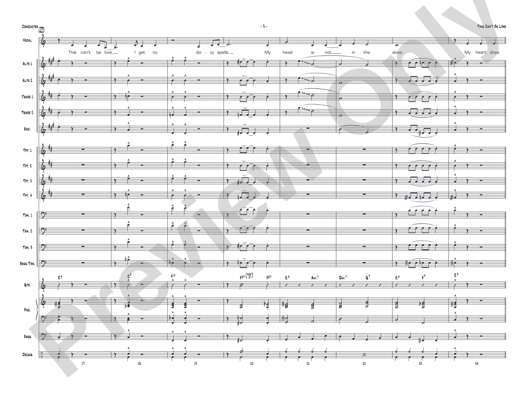 This Can't Be Love: Vocal Solo with Jazz Ensemble Conductor Score & Parts