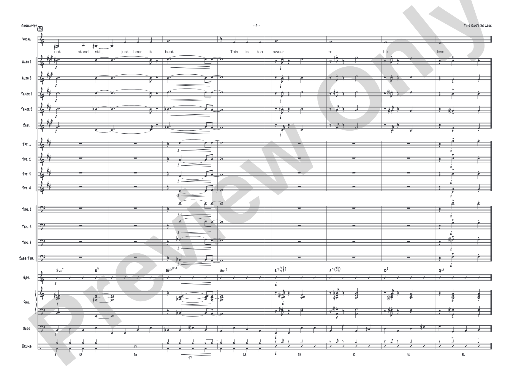 This Can't Be Love: Vocal Solo with Jazz Ensemble Conductor Score & Parts