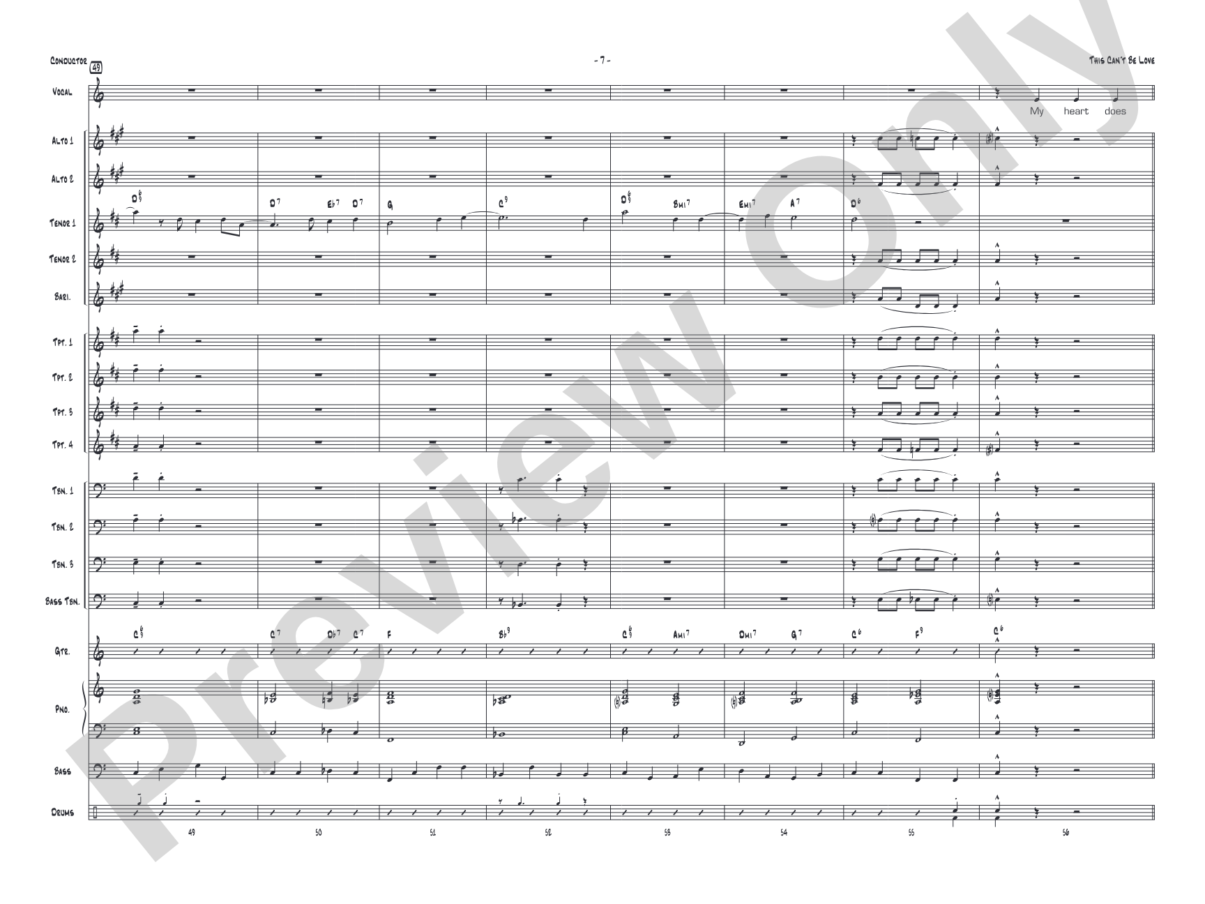 This Can't Be Love: Vocal Solo with Jazz Ensemble Conductor Score & Parts