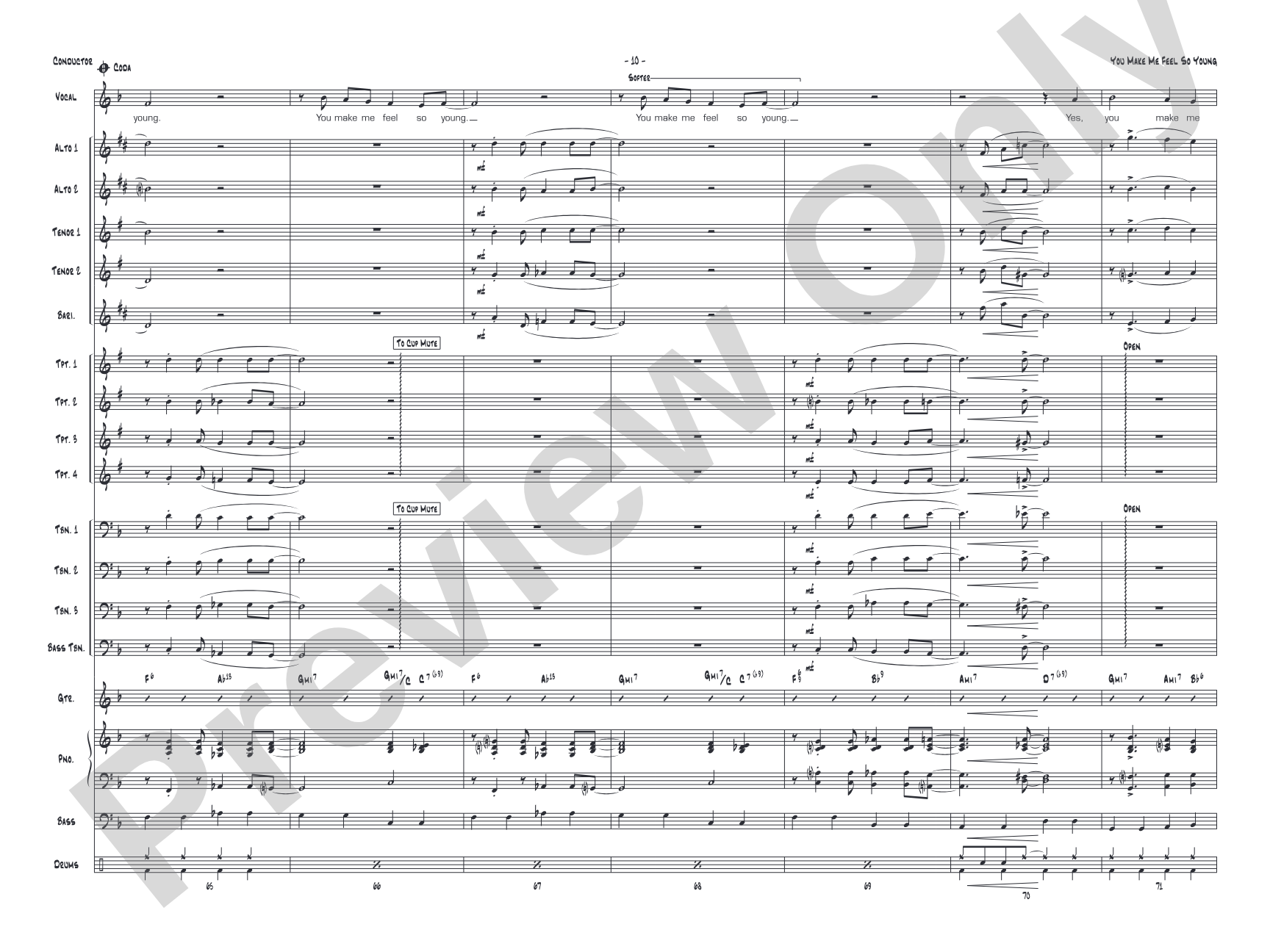 You Make Me Feel So Young: Vocal Solo with Jazz Ensemble Conductor Score & Parts