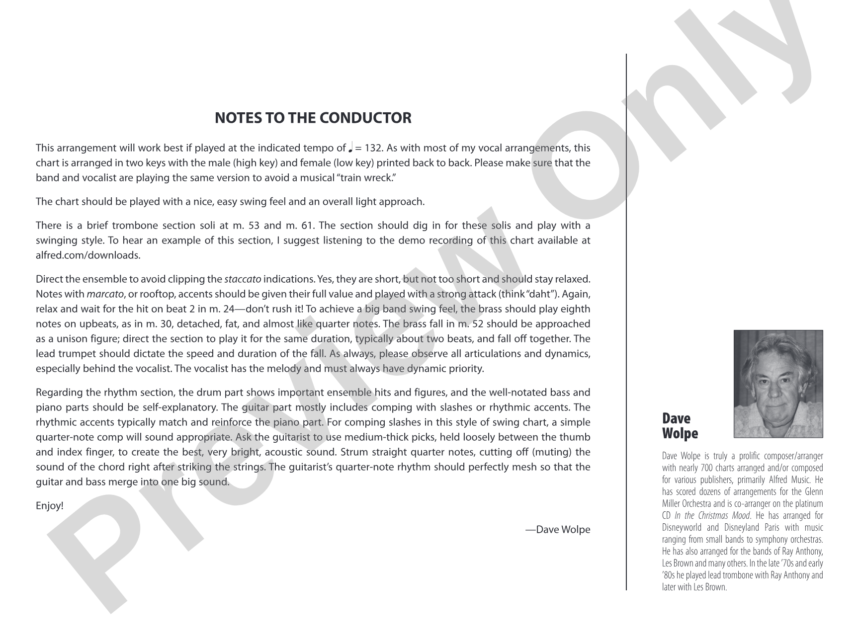 You Make Me Feel So Young: Vocal Solo with Jazz Ensemble Conductor Score & Parts