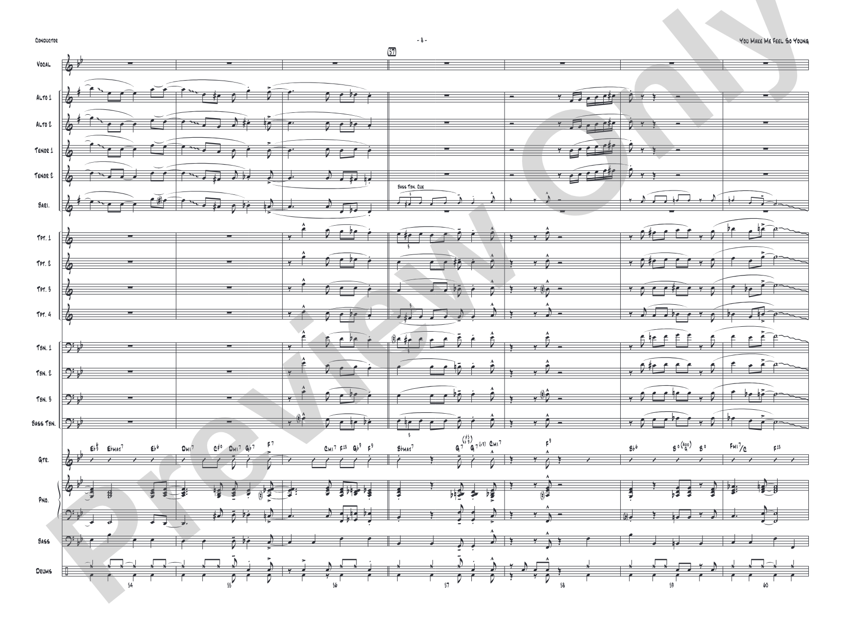 You Make Me Feel So Young: Vocal Solo with Jazz Ensemble Conductor Score & Parts