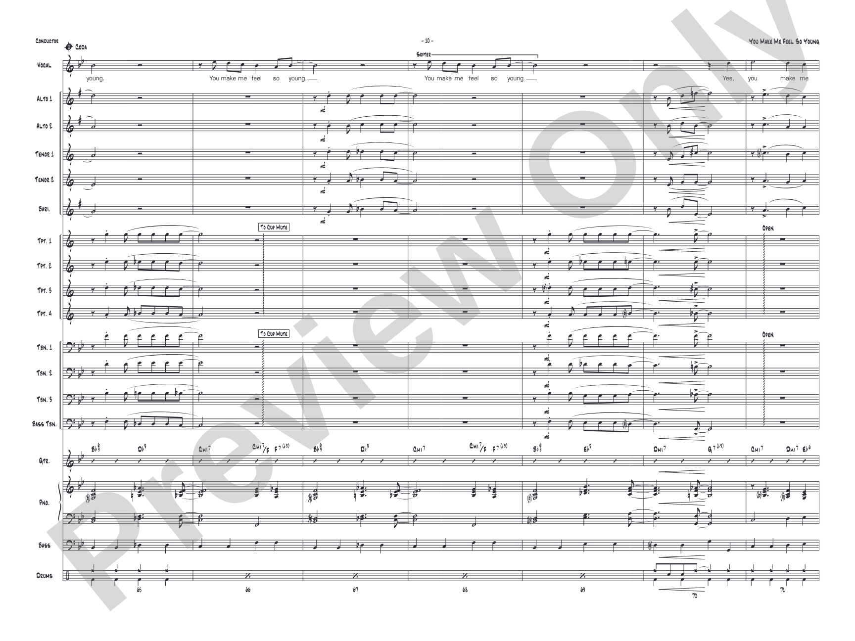 You Make Me Feel So Young: Vocal Solo with Jazz Ensemble Conductor Score & Parts