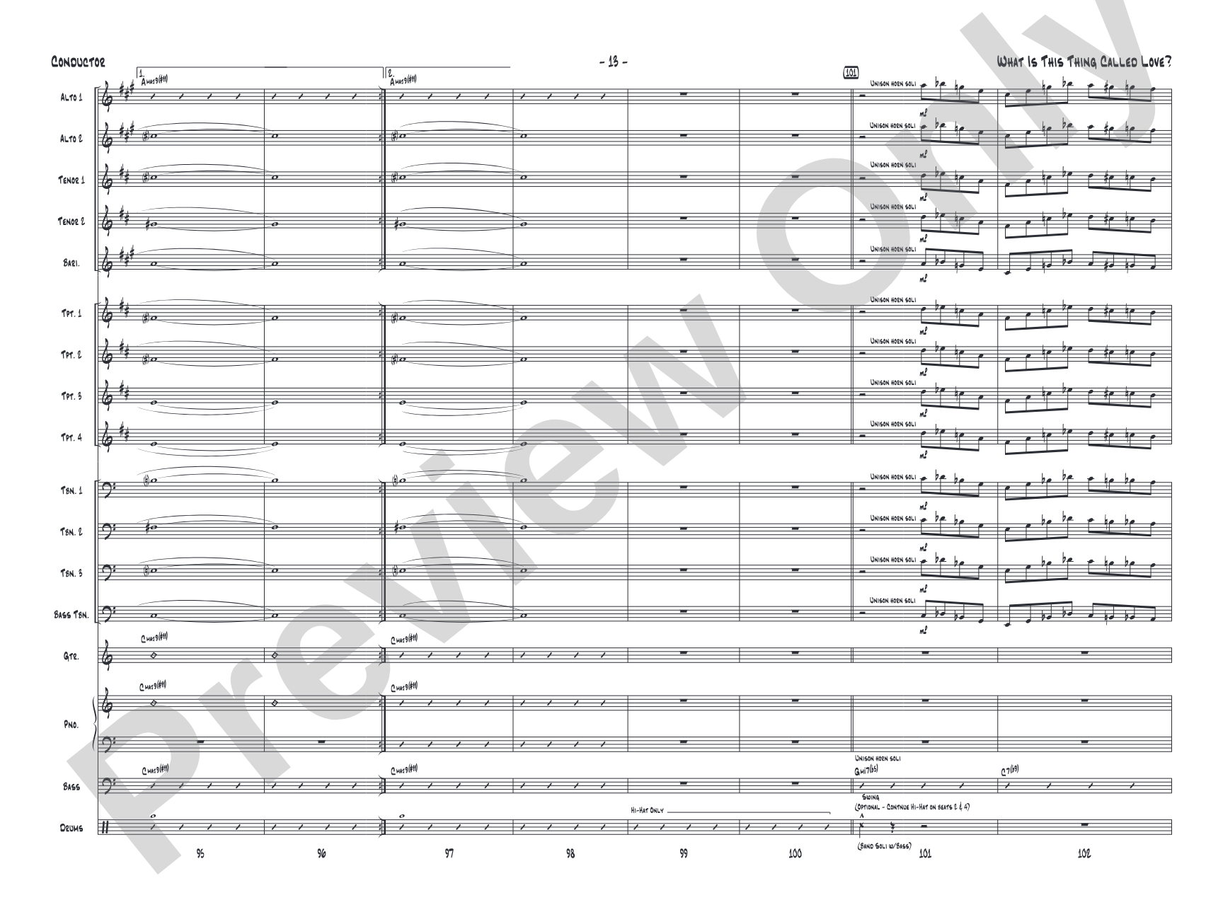 What Is This Thing Called Love? (from Wake Up and Dream): Jazz Ensemble Conductor Score & Parts