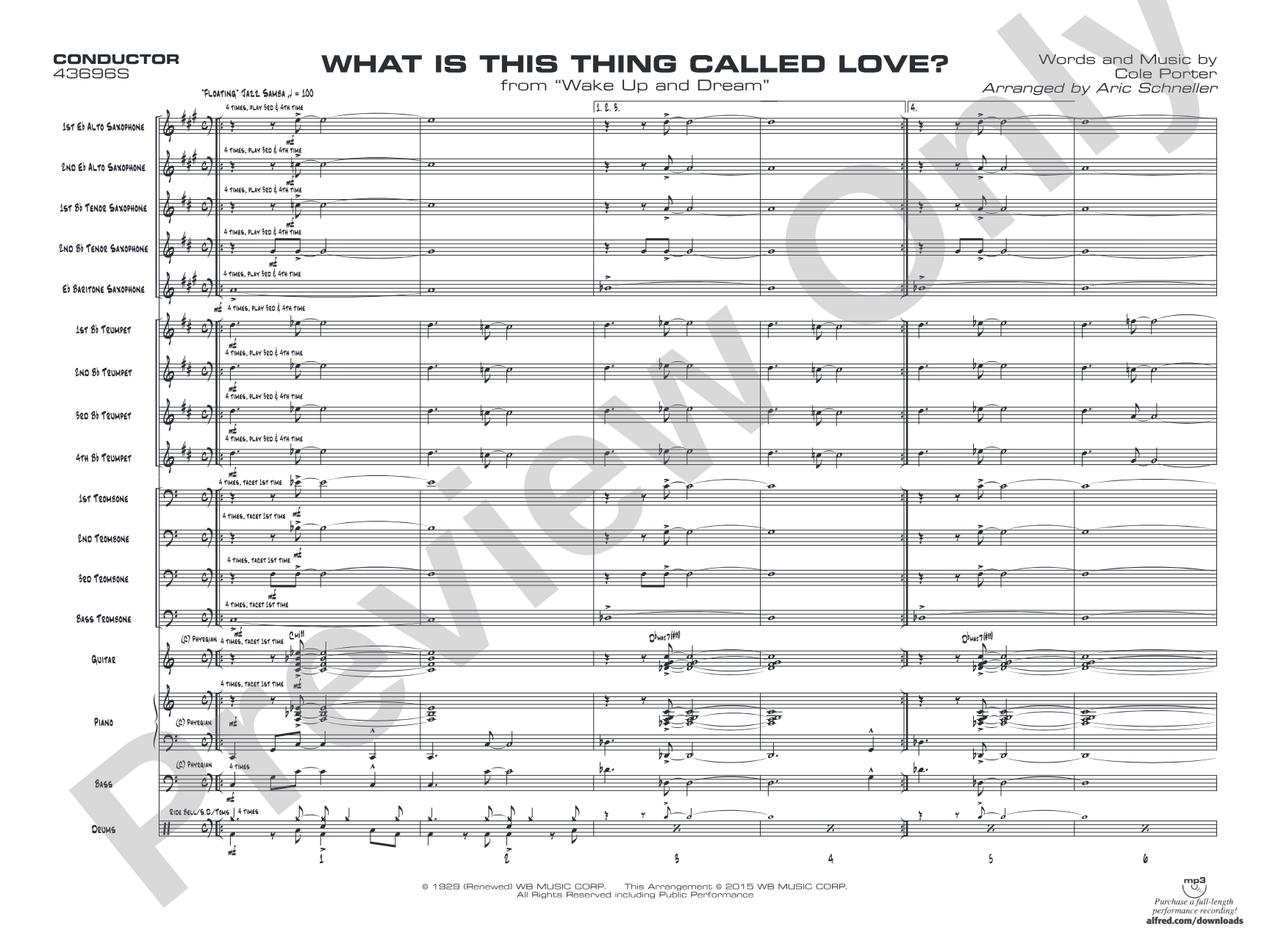 What Is This Thing Called Love? (from Wake Up and Dream): Jazz Ensemble Conductor Score & Parts