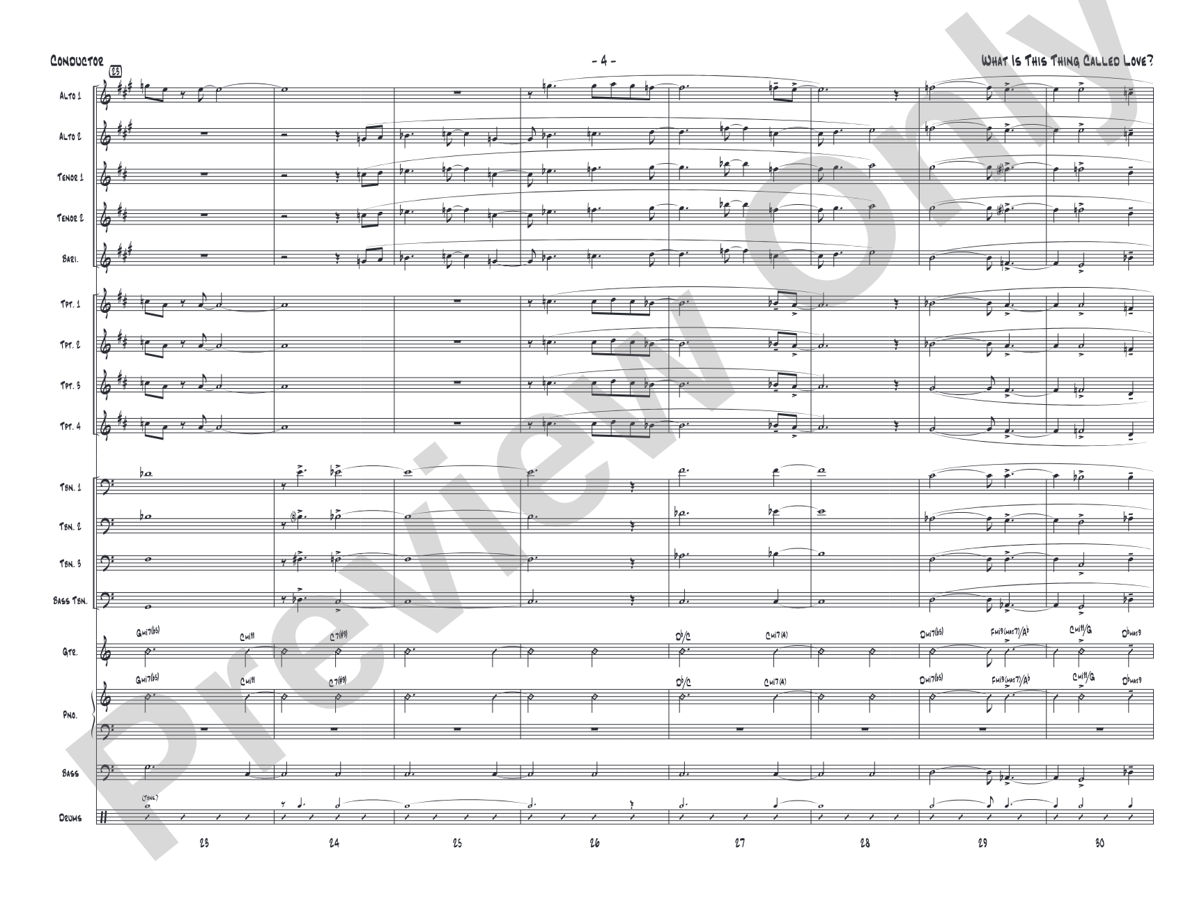 What Is This Thing Called Love? (from Wake Up and Dream): Jazz Ensemble Conductor Score & Parts