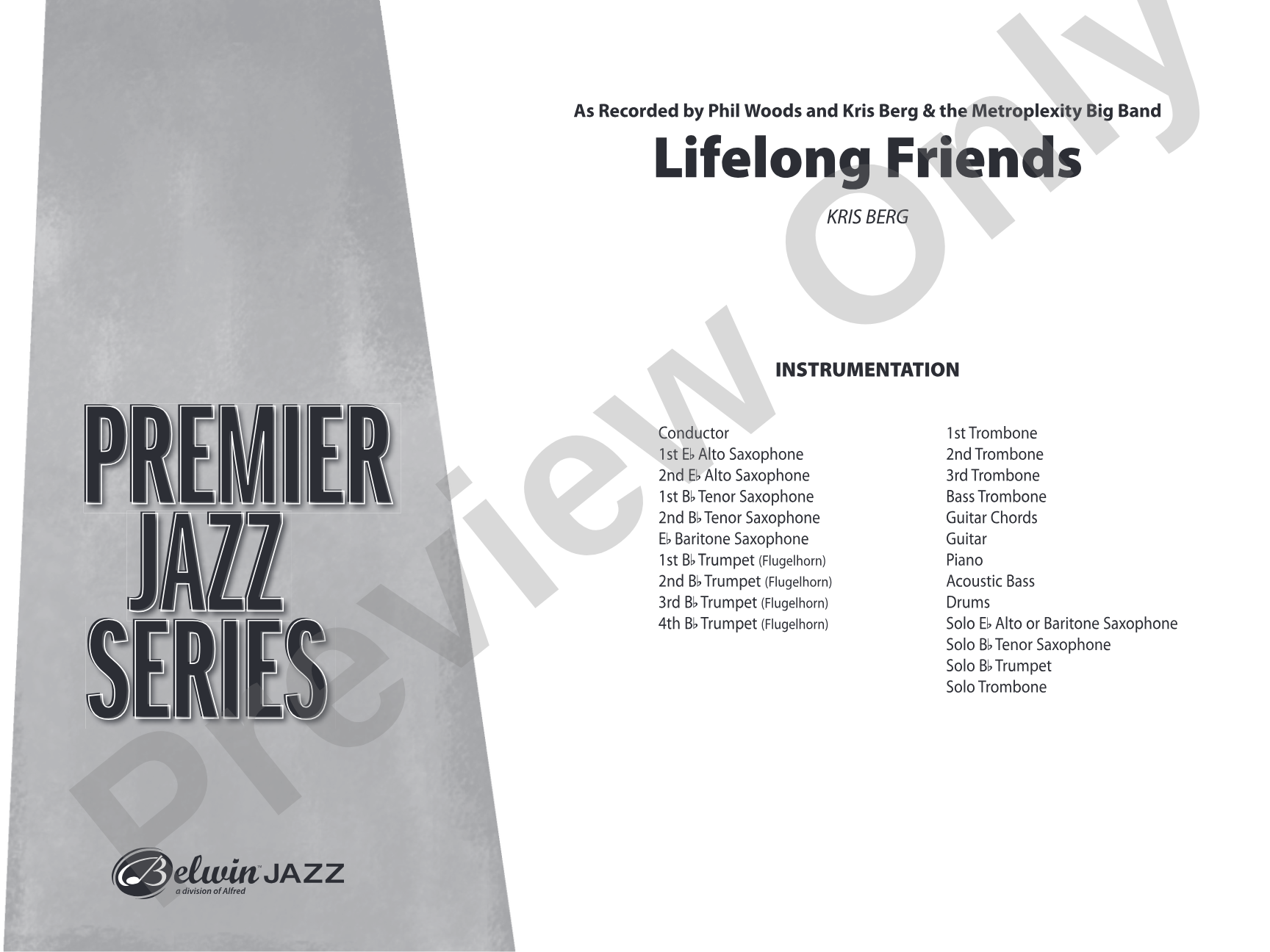 Lifelong Friends: Jazz Ensemble Conductor Score & Parts