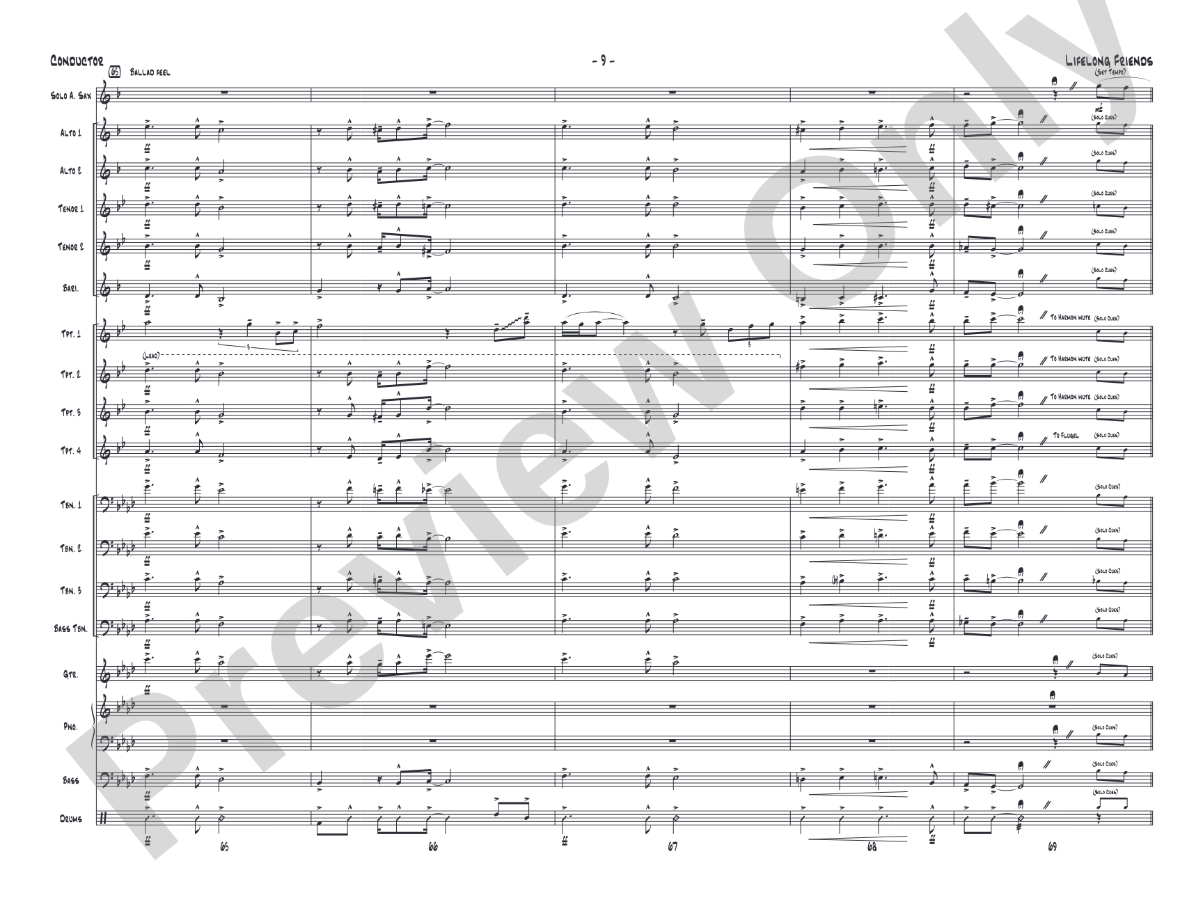 Lifelong Friends: Jazz Ensemble Conductor Score & Parts