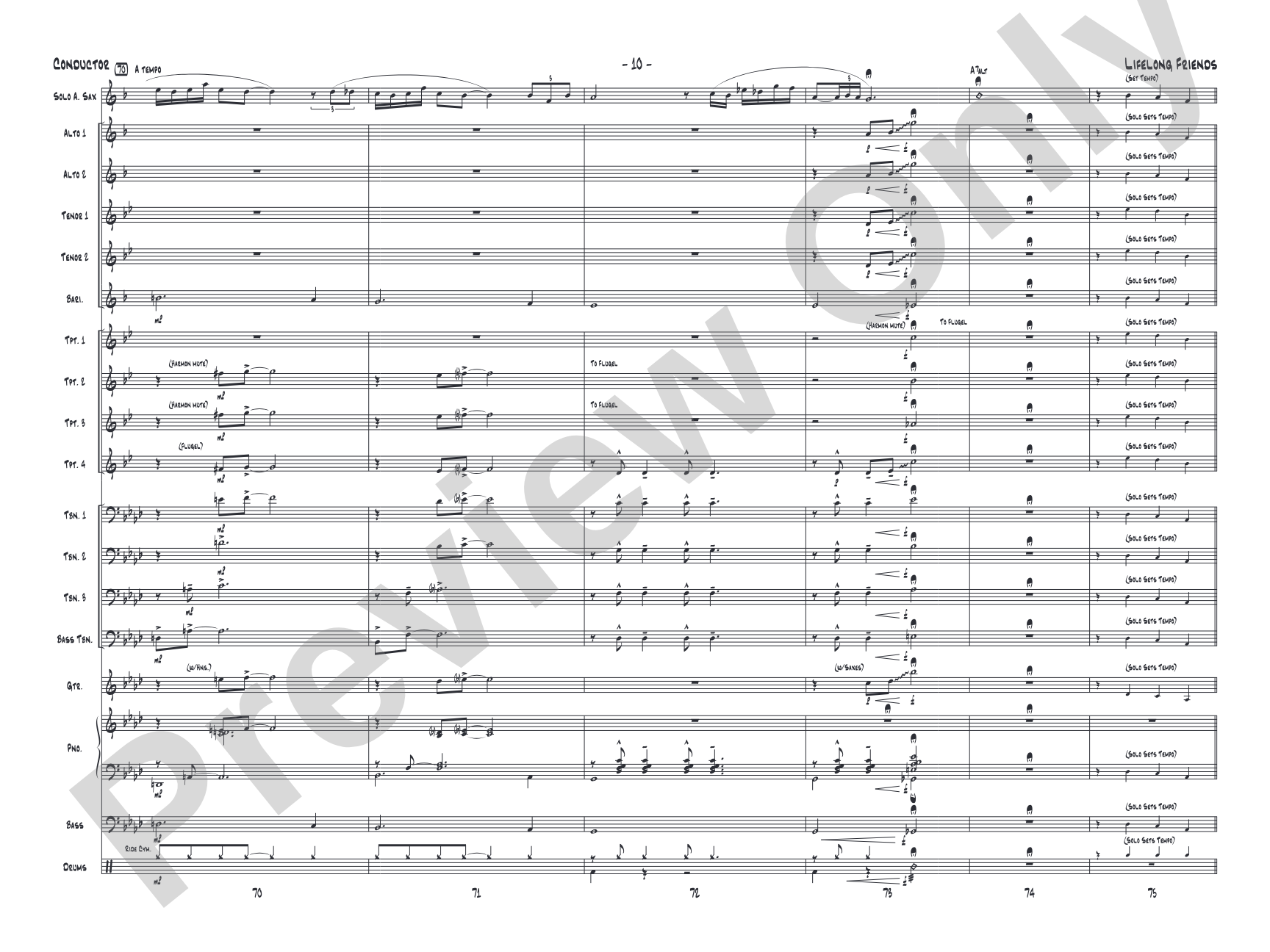 Lifelong Friends: Jazz Ensemble Conductor Score & Parts
