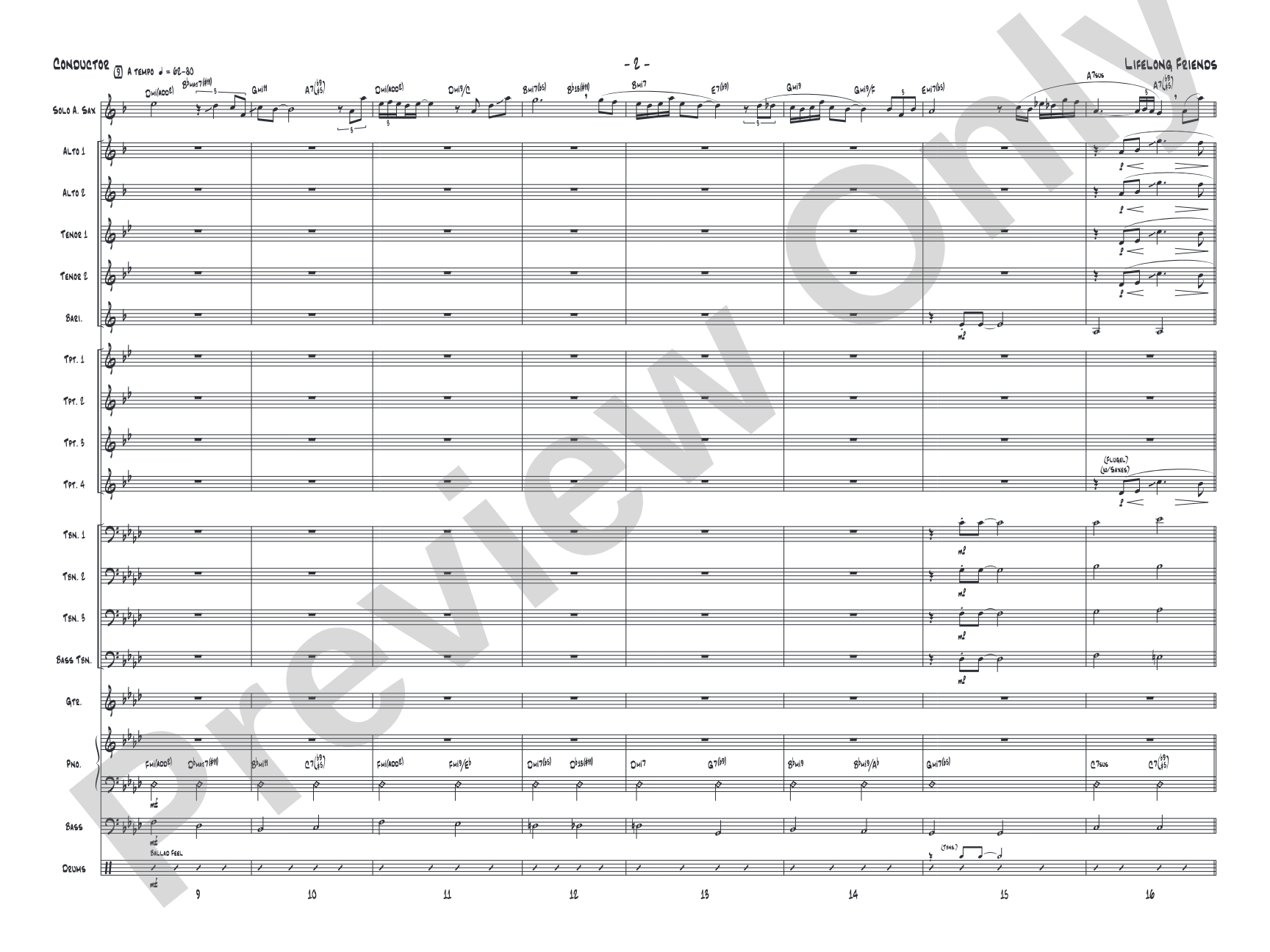Lifelong Friends: Jazz Ensemble Conductor Score & Parts