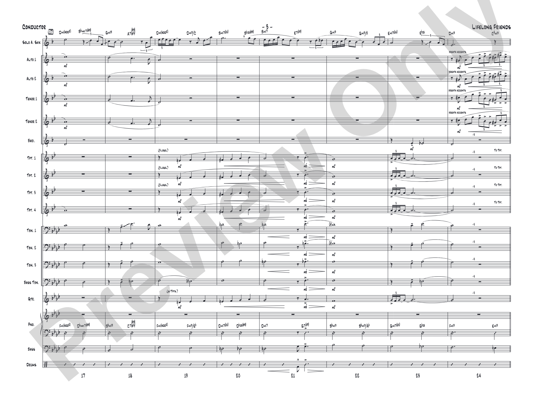 Lifelong Friends: Jazz Ensemble Conductor Score & Parts
