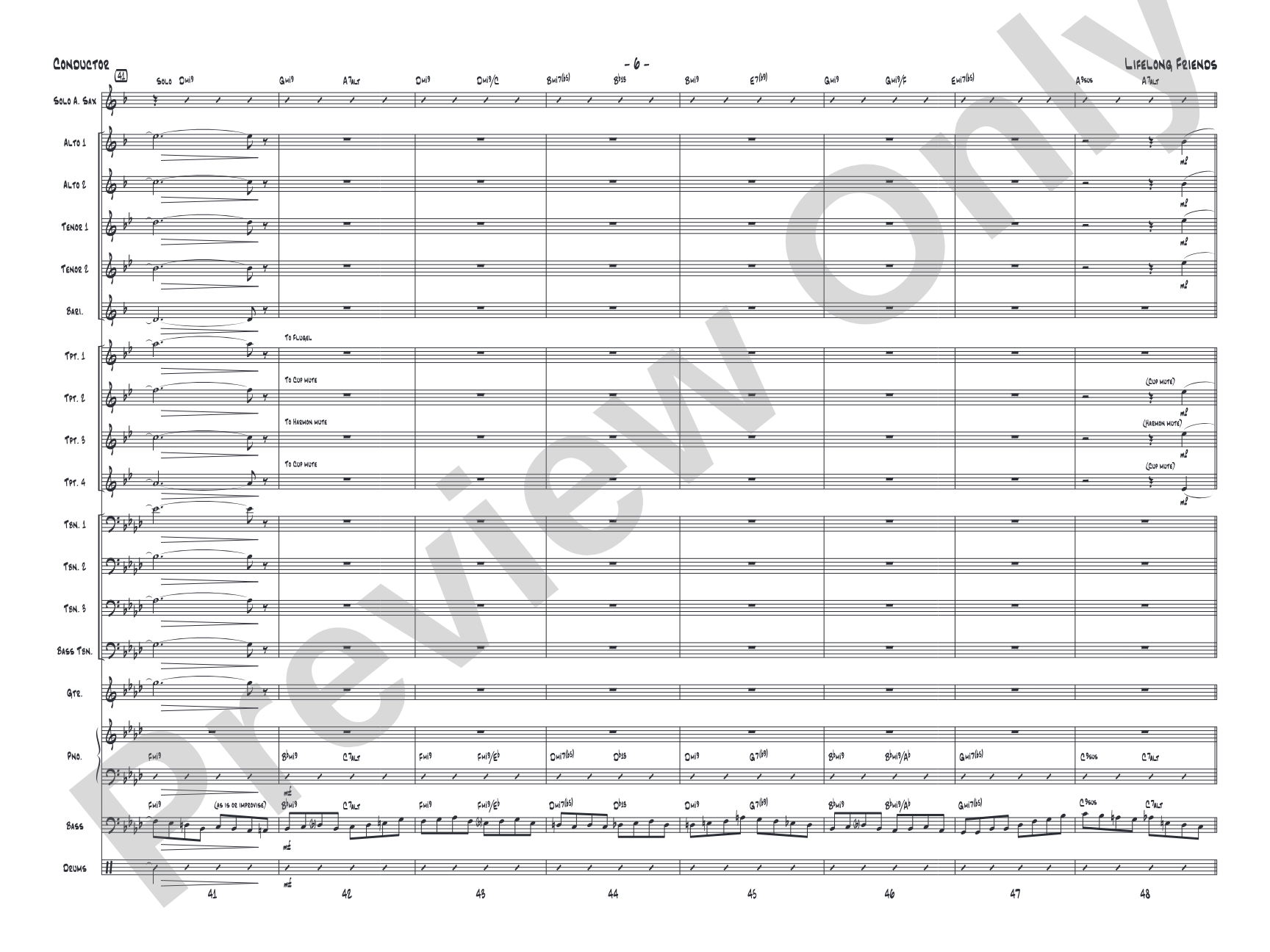 Lifelong Friends: Jazz Ensemble Conductor Score & Parts