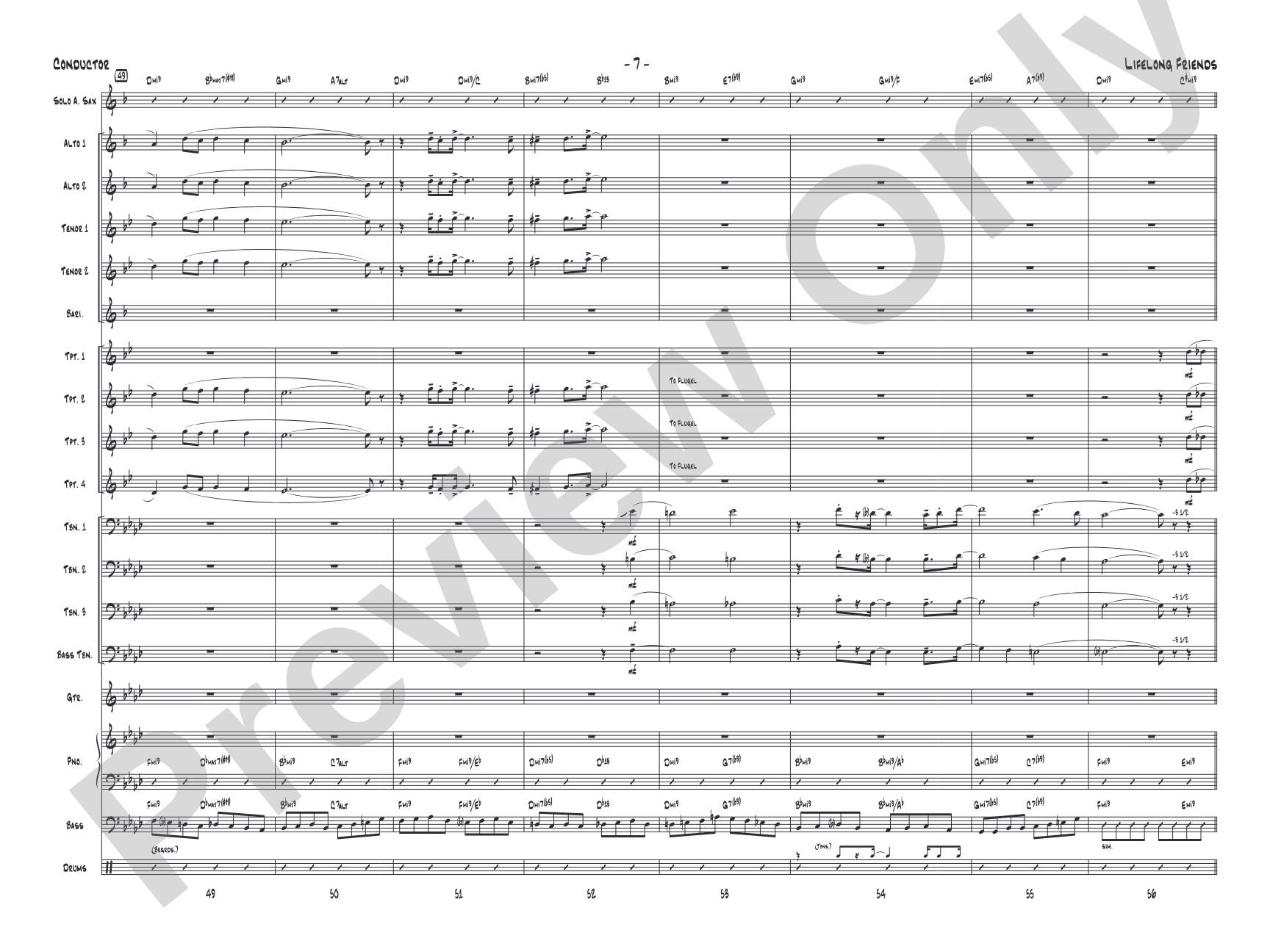 Lifelong Friends: Jazz Ensemble Conductor Score & Parts
