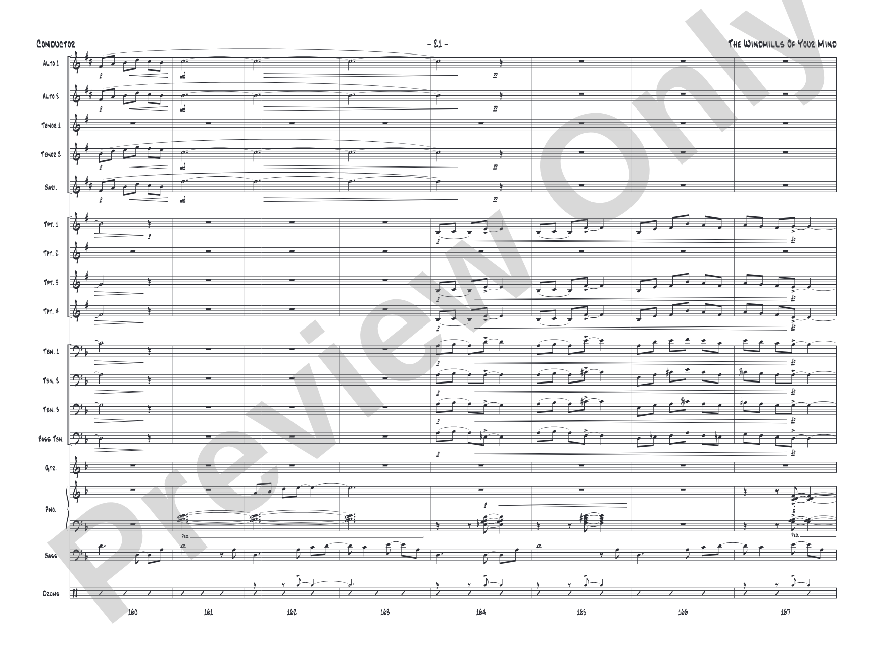 The Windmills of Your Mind: Jazz Ensemble Conductor Score & Parts