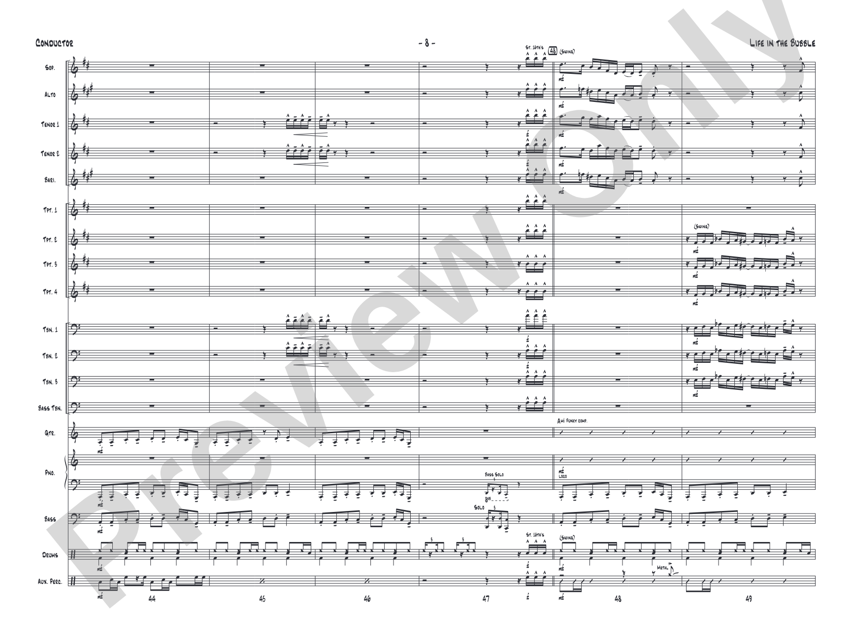 Life in the Bubble: Jazz Ensemble Conductor Score & Parts