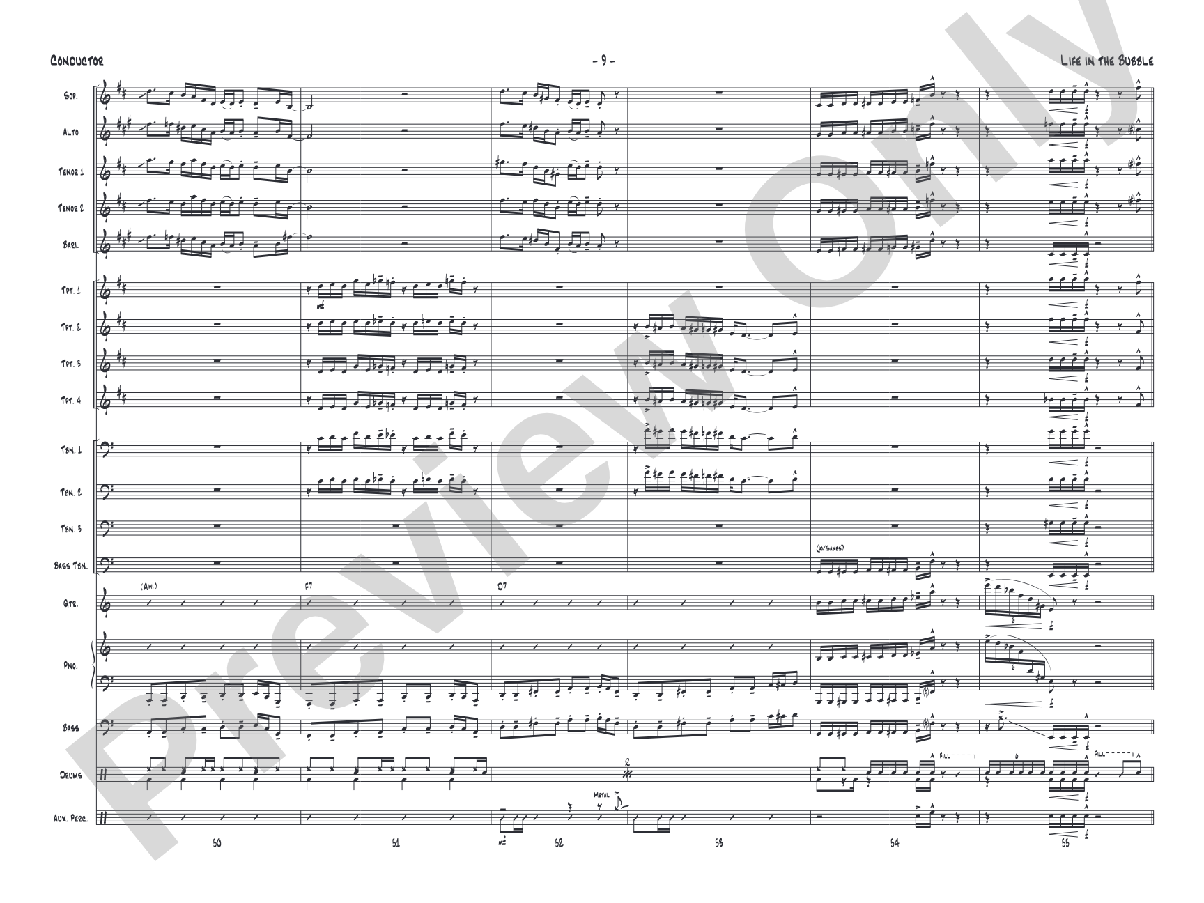 Life in the Bubble: Jazz Ensemble Conductor Score & Parts