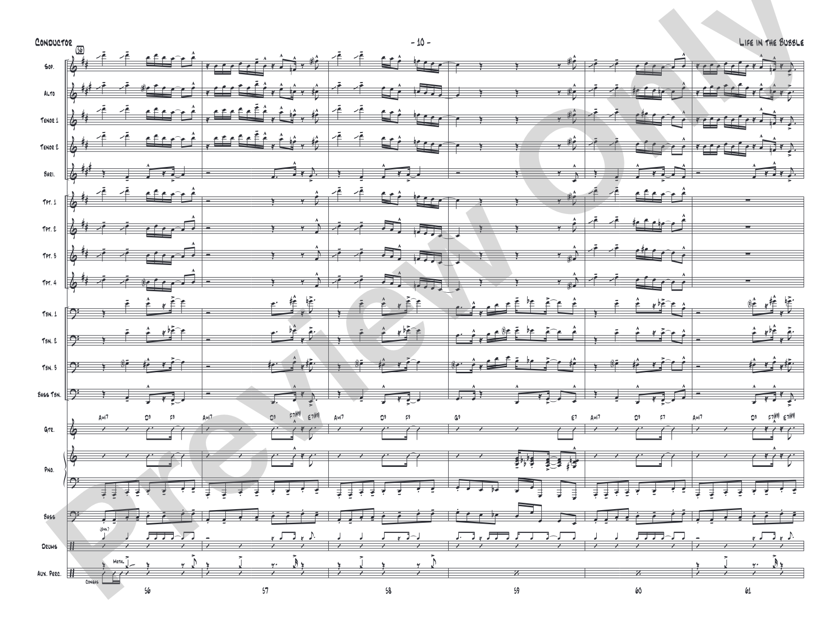 Life in the Bubble: Jazz Ensemble Conductor Score & Parts