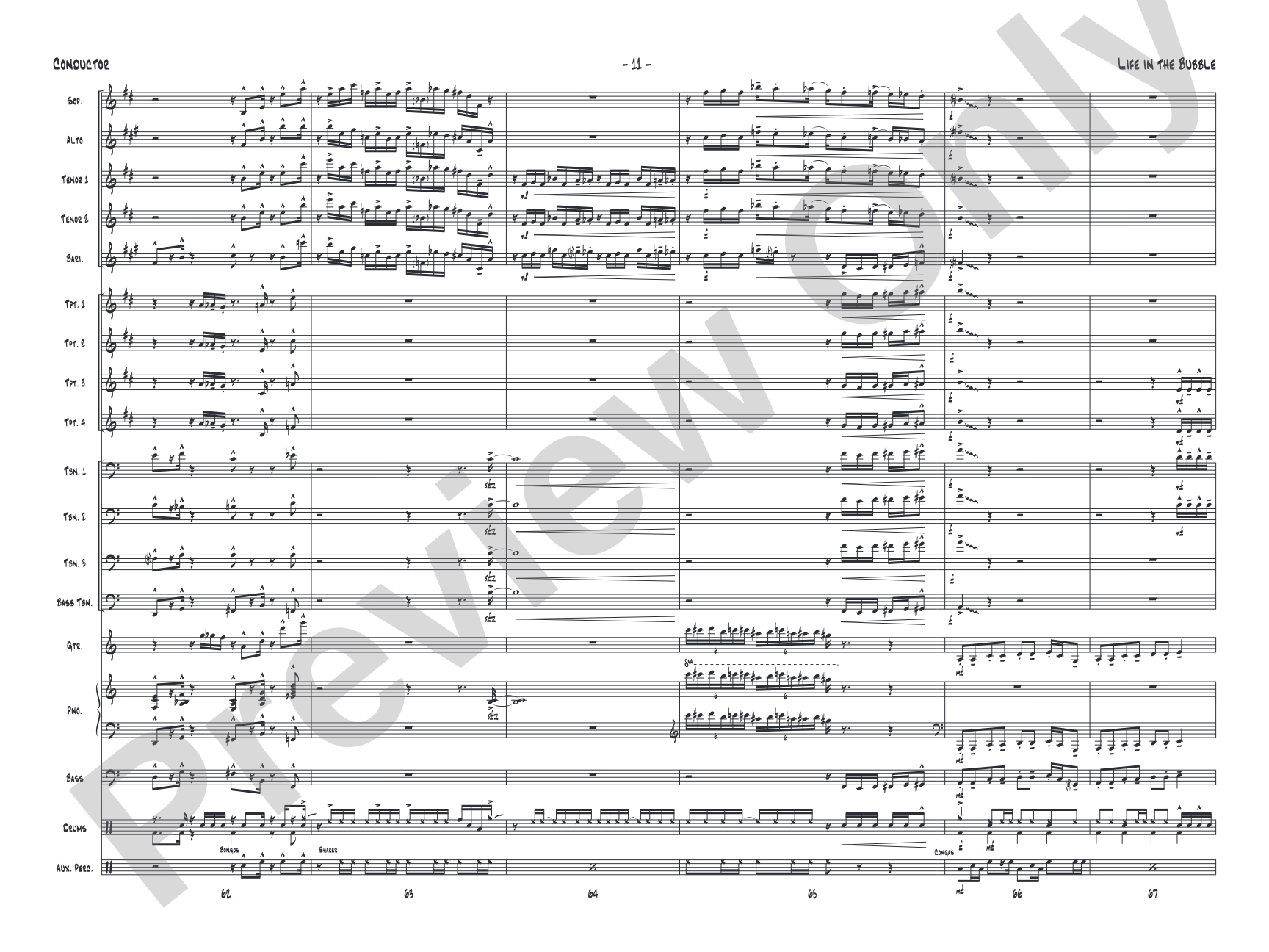 Life in the Bubble: Jazz Ensemble Conductor Score & Parts