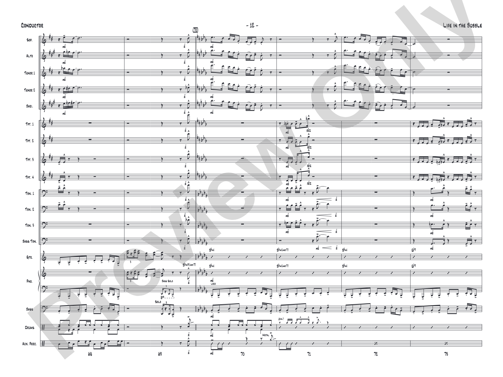 Life in the Bubble: Jazz Ensemble Conductor Score & Parts