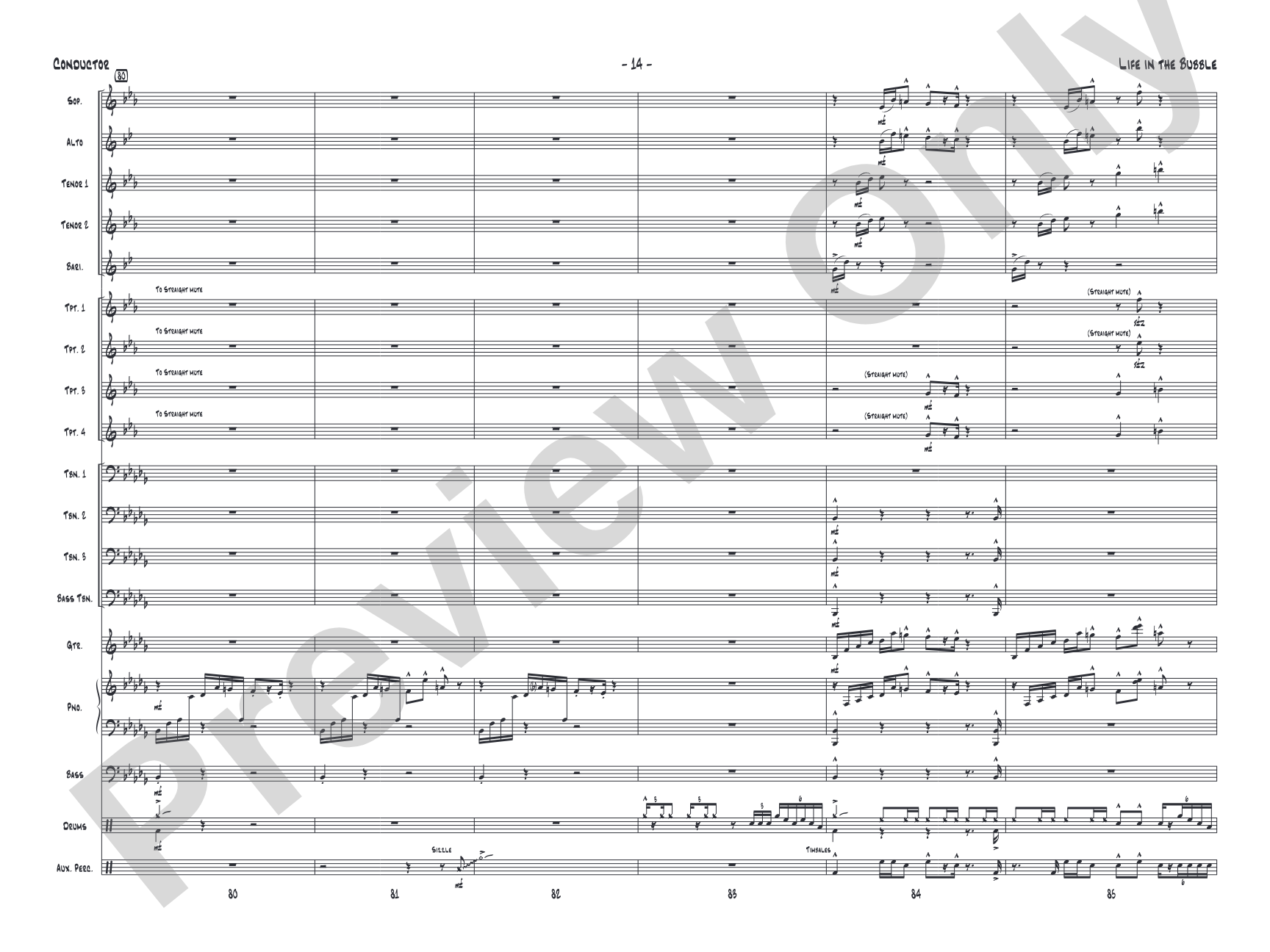 Life in the Bubble: Jazz Ensemble Conductor Score & Parts