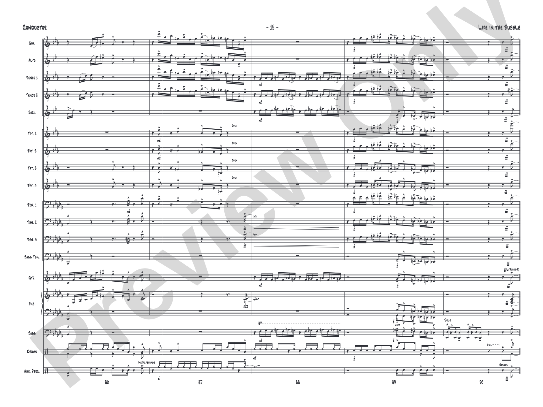 Life in the Bubble: Jazz Ensemble Conductor Score & Parts