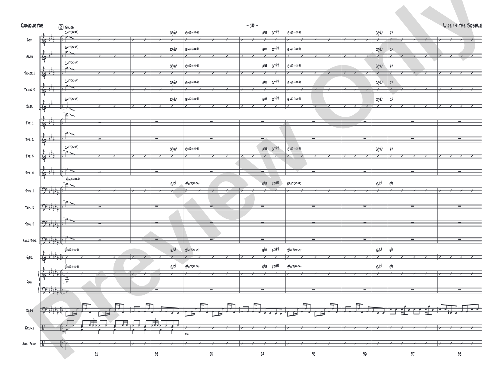 Life in the Bubble: Jazz Ensemble Conductor Score & Parts