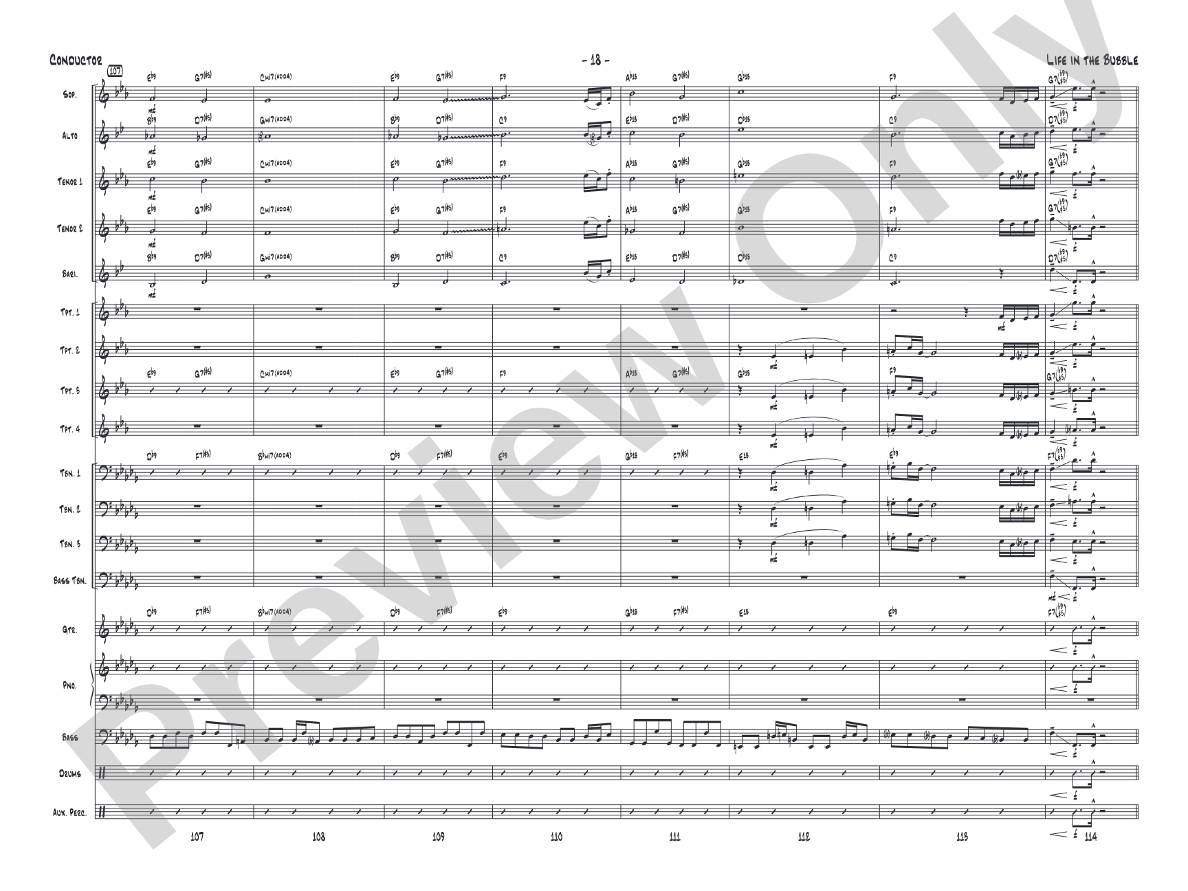 Life in the Bubble: Jazz Ensemble Conductor Score & Parts