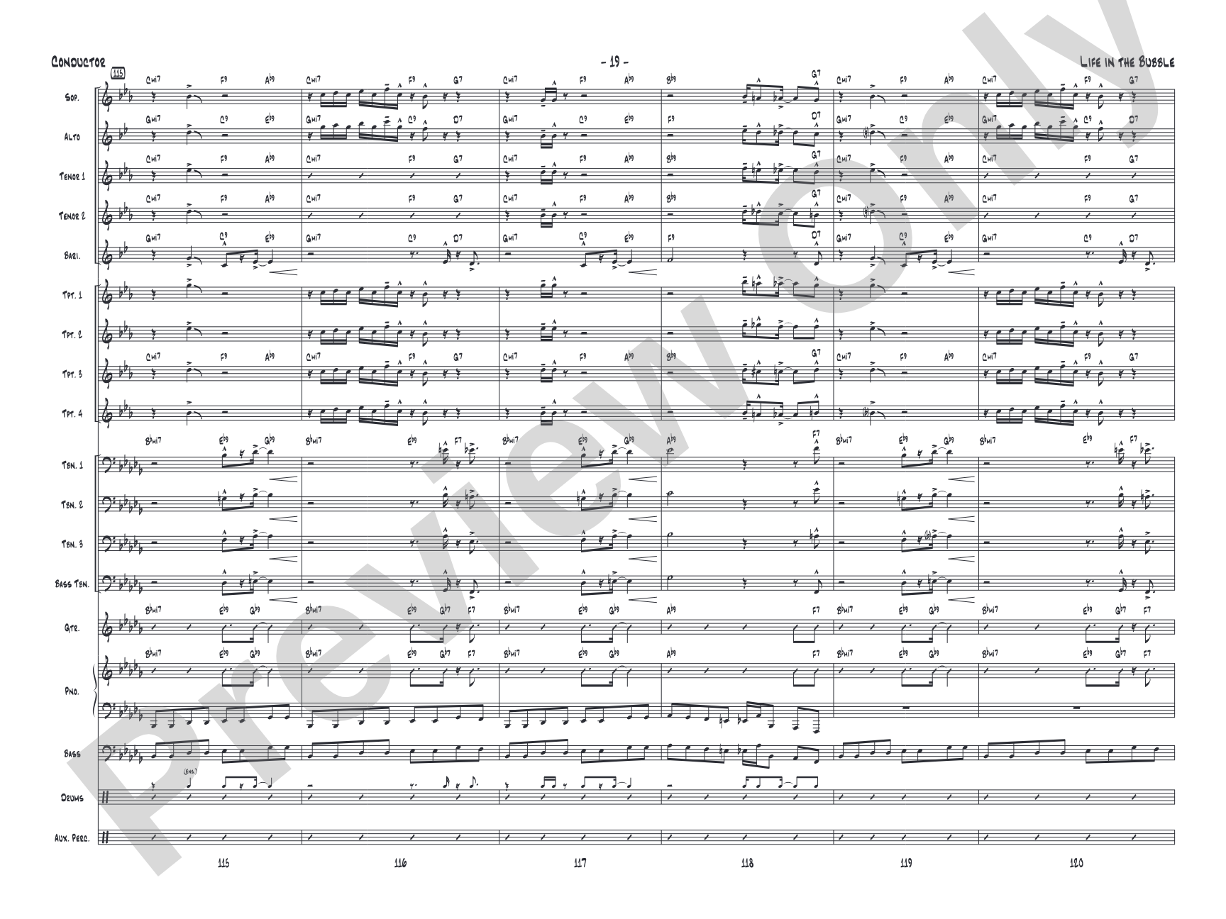 Life in the Bubble: Jazz Ensemble Conductor Score & Parts