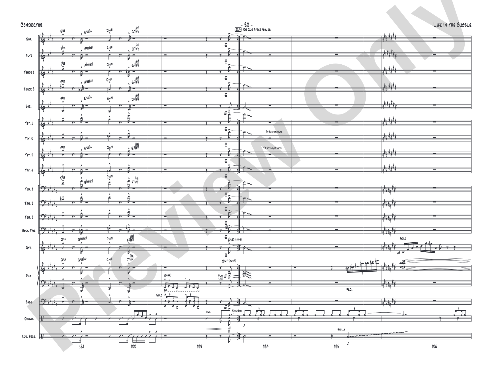 Life in the Bubble: Jazz Ensemble Conductor Score & Parts