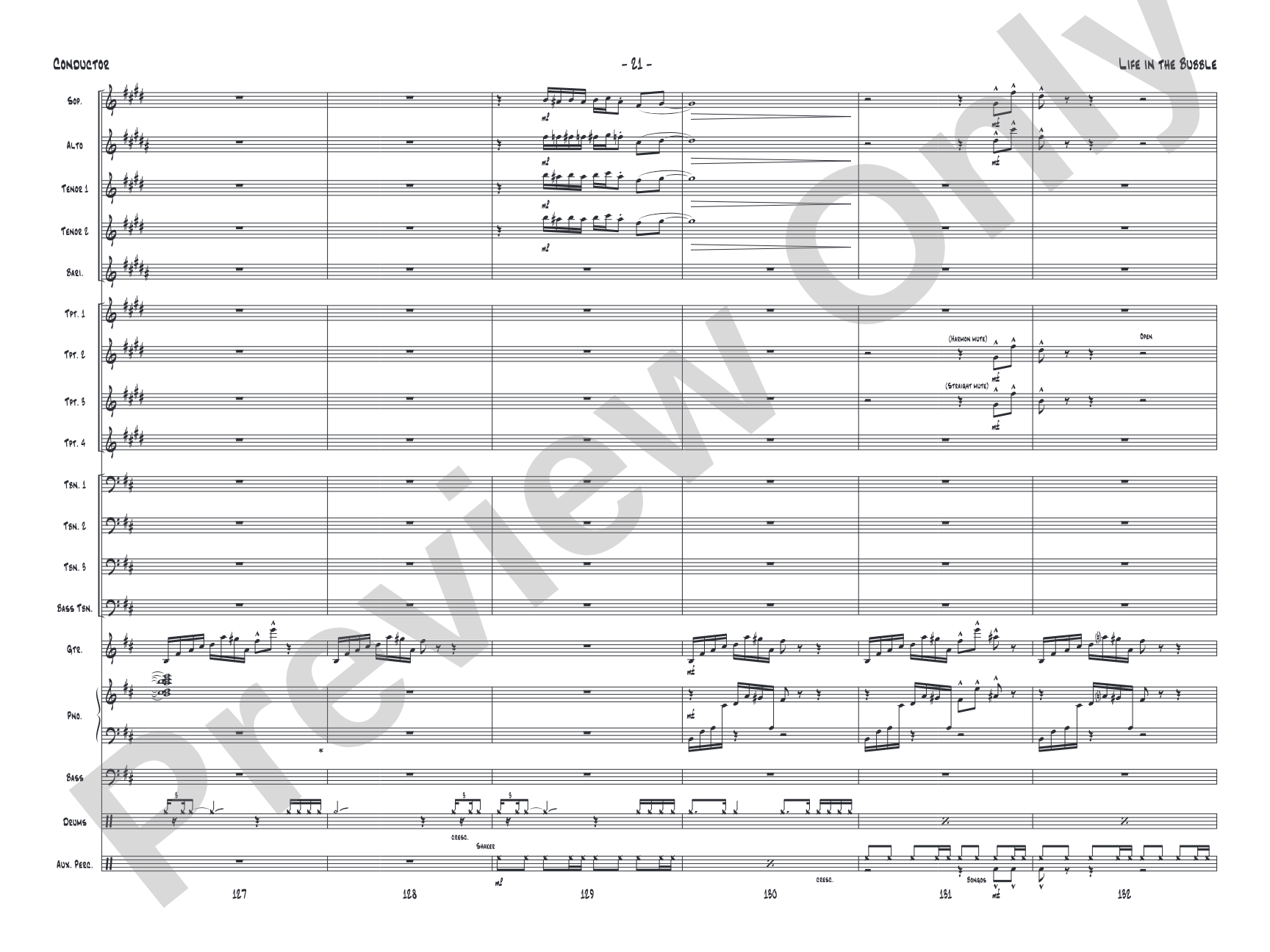 Life in the Bubble: Jazz Ensemble Conductor Score & Parts