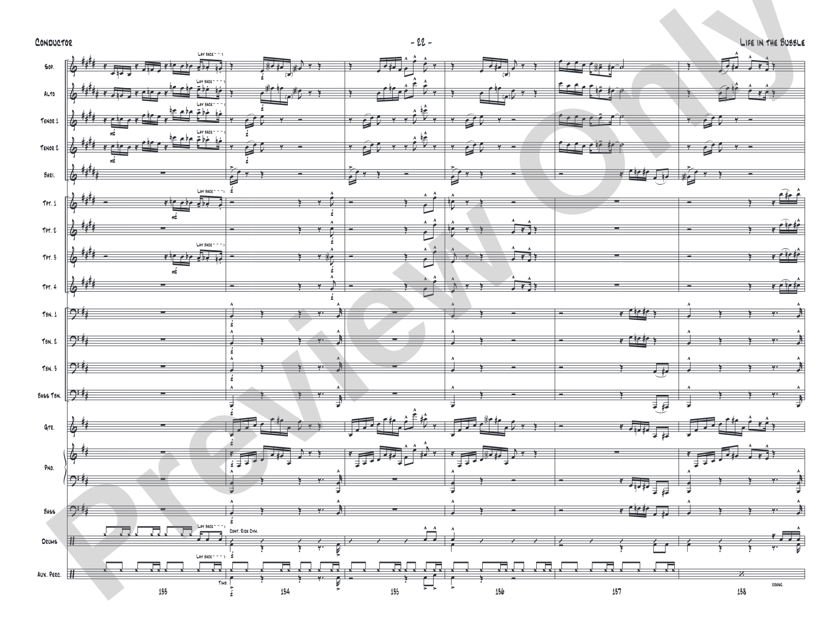 Life in the Bubble: Jazz Ensemble Conductor Score & Parts