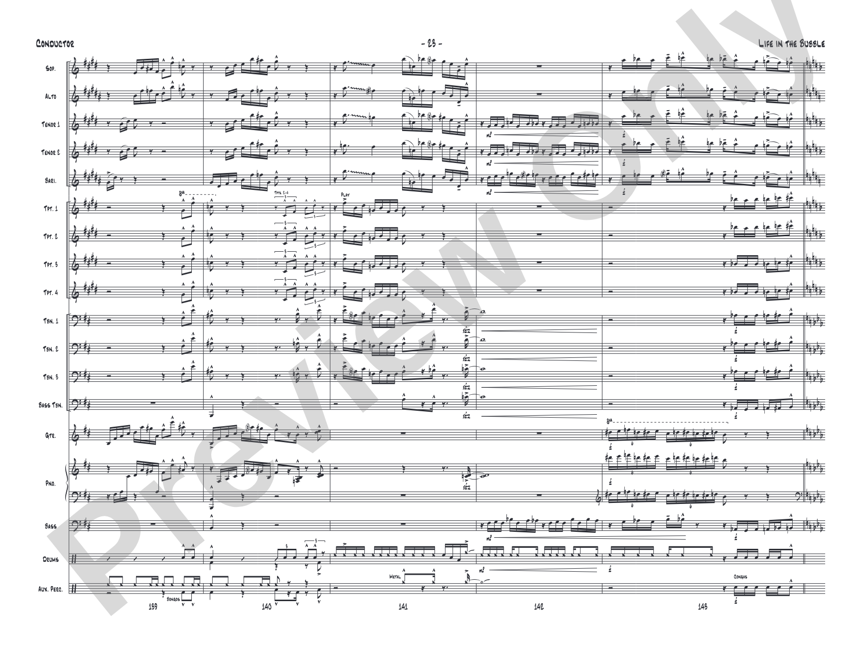Life in the Bubble: Jazz Ensemble Conductor Score & Parts