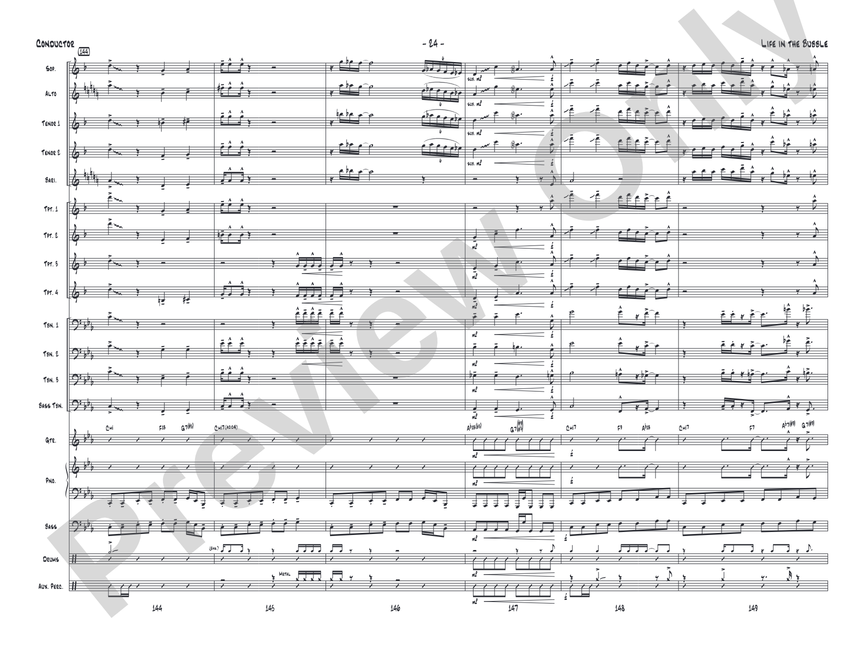 Life in the Bubble: Jazz Ensemble Conductor Score & Parts