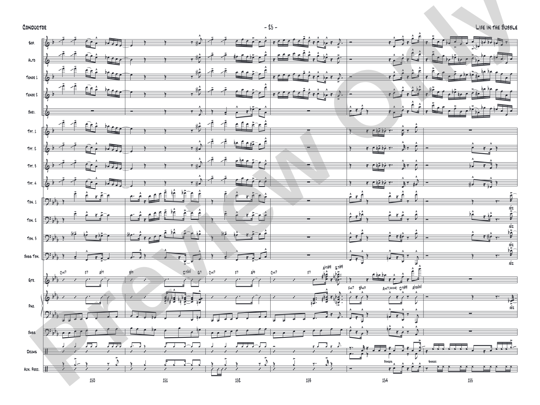 Life in the Bubble: Jazz Ensemble Conductor Score & Parts