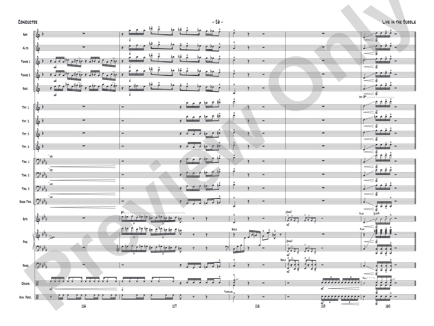 Life in the Bubble: Jazz Ensemble Conductor Score & Parts