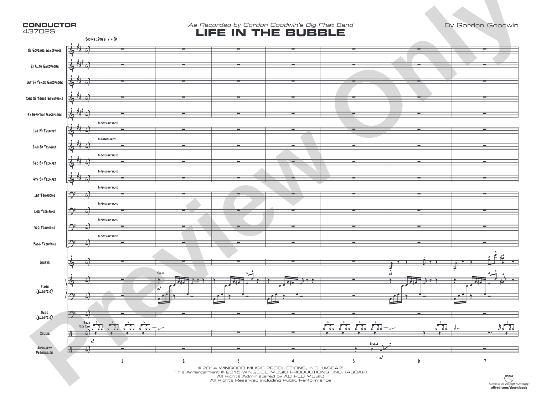 Life in the Bubble: Jazz Ensemble Conductor Score & Parts
