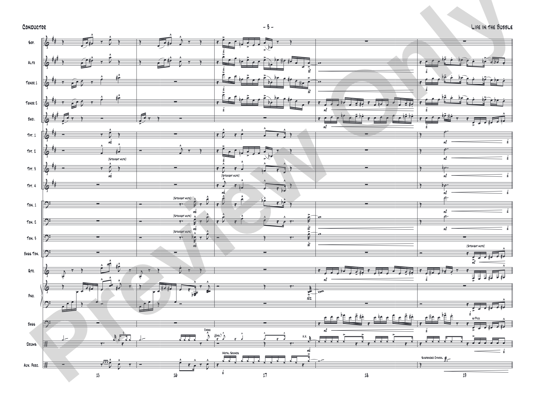 Life in the Bubble: Jazz Ensemble Conductor Score & Parts