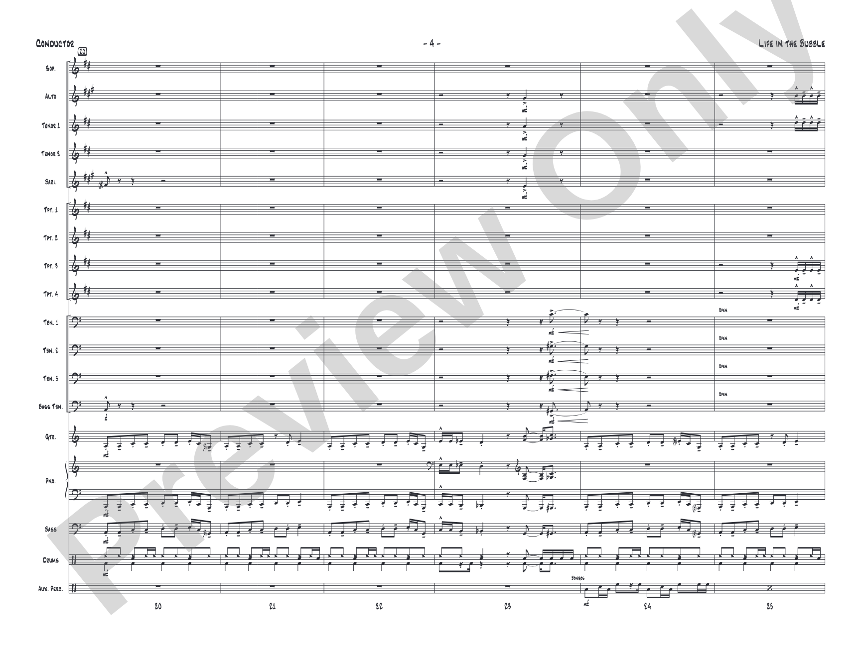 Life in the Bubble: Jazz Ensemble Conductor Score & Parts