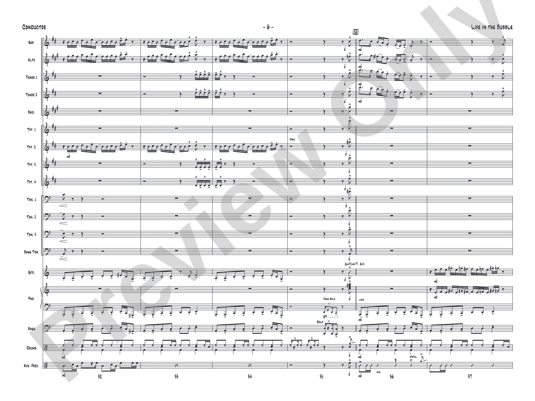 Life in the Bubble: Jazz Ensemble Conductor Score & Parts