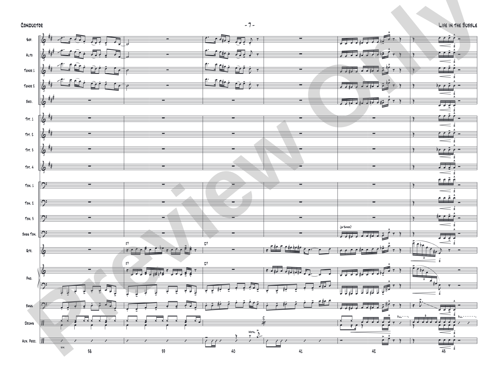 Life in the Bubble: Jazz Ensemble Conductor Score & Parts