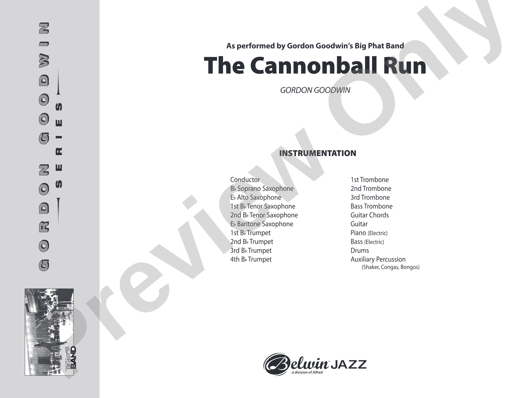 The Cannonball Run: Jazz Ensemble Conductor Score & Parts