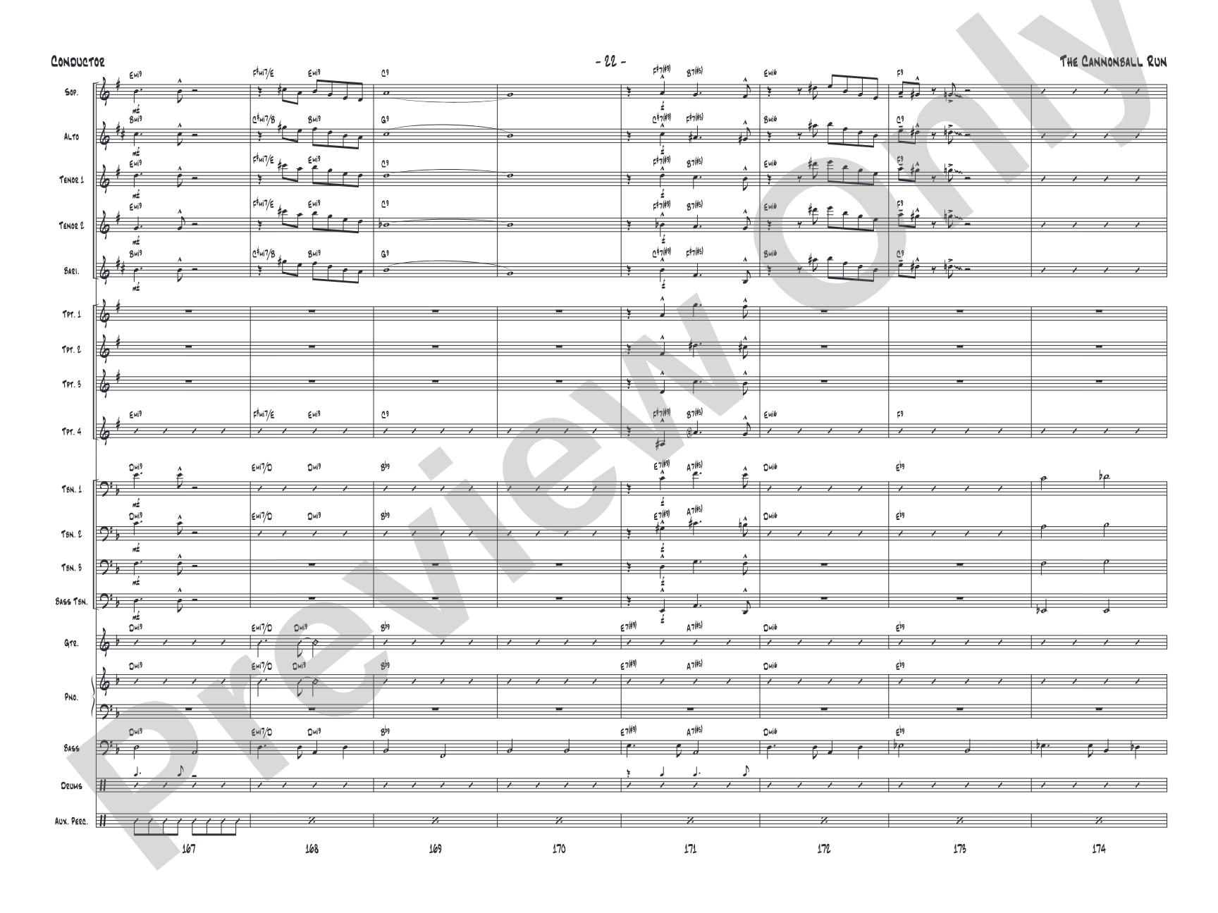 The Cannonball Run: Jazz Ensemble Conductor Score & Parts