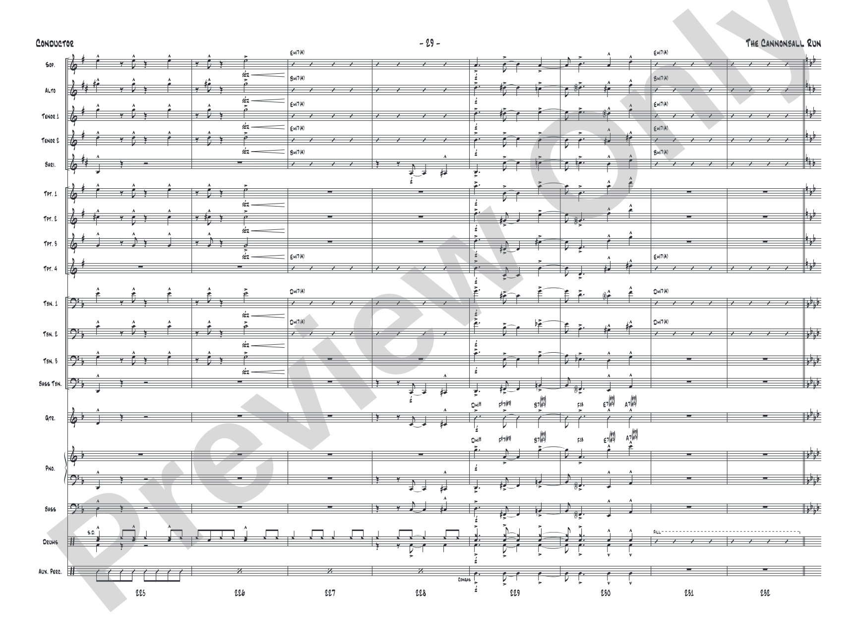 The Cannonball Run: Jazz Ensemble Conductor Score & Parts