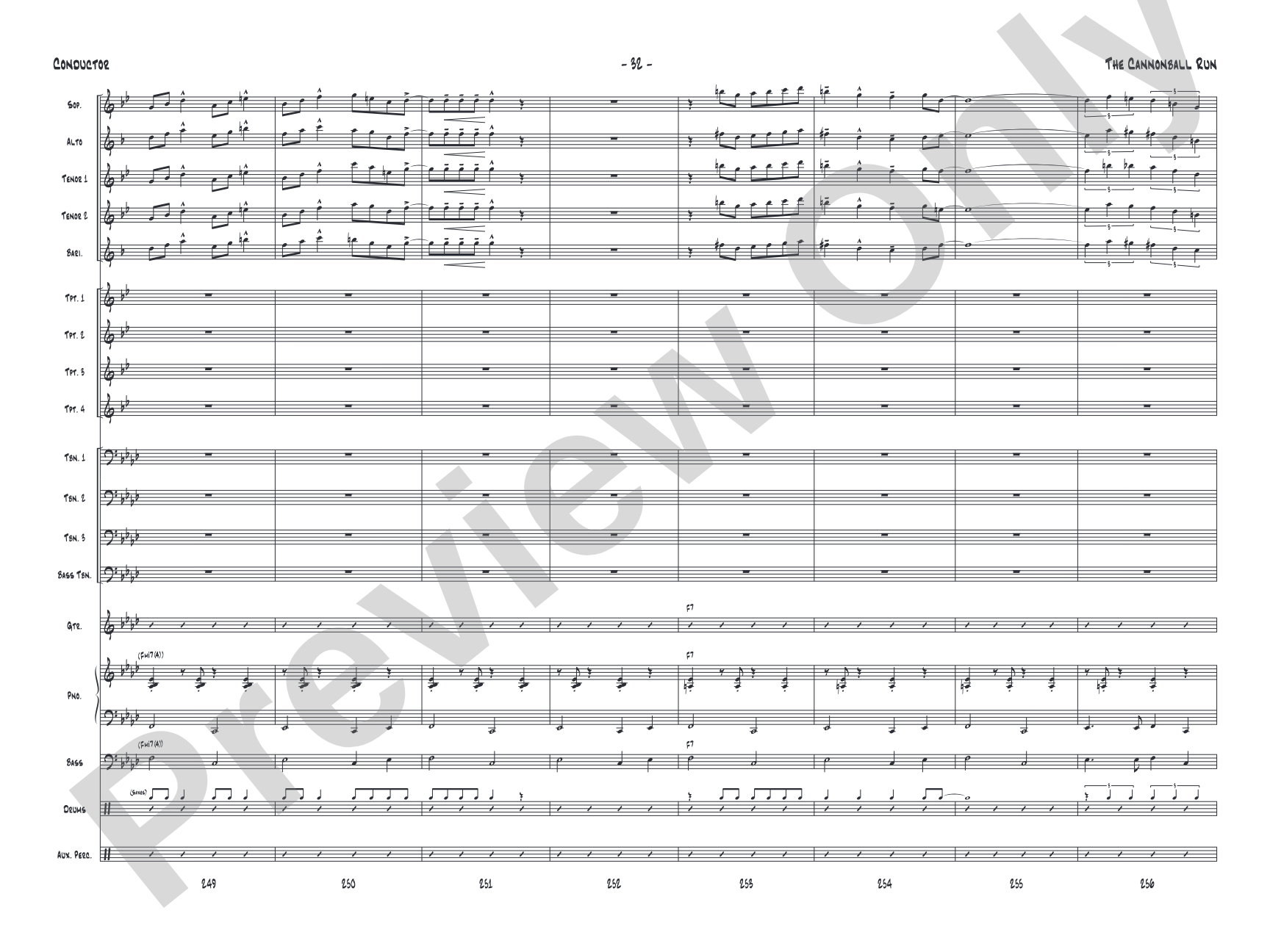 The Cannonball Run: Jazz Ensemble Conductor Score & Parts
