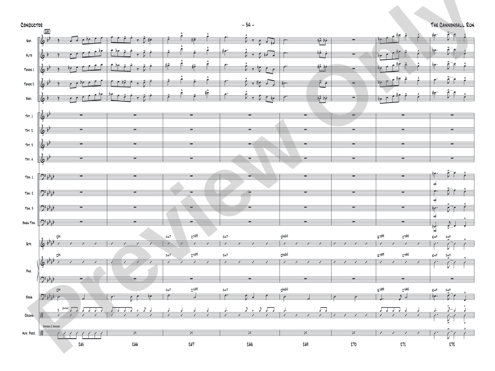 The Cannonball Run: Jazz Ensemble Conductor Score & Parts