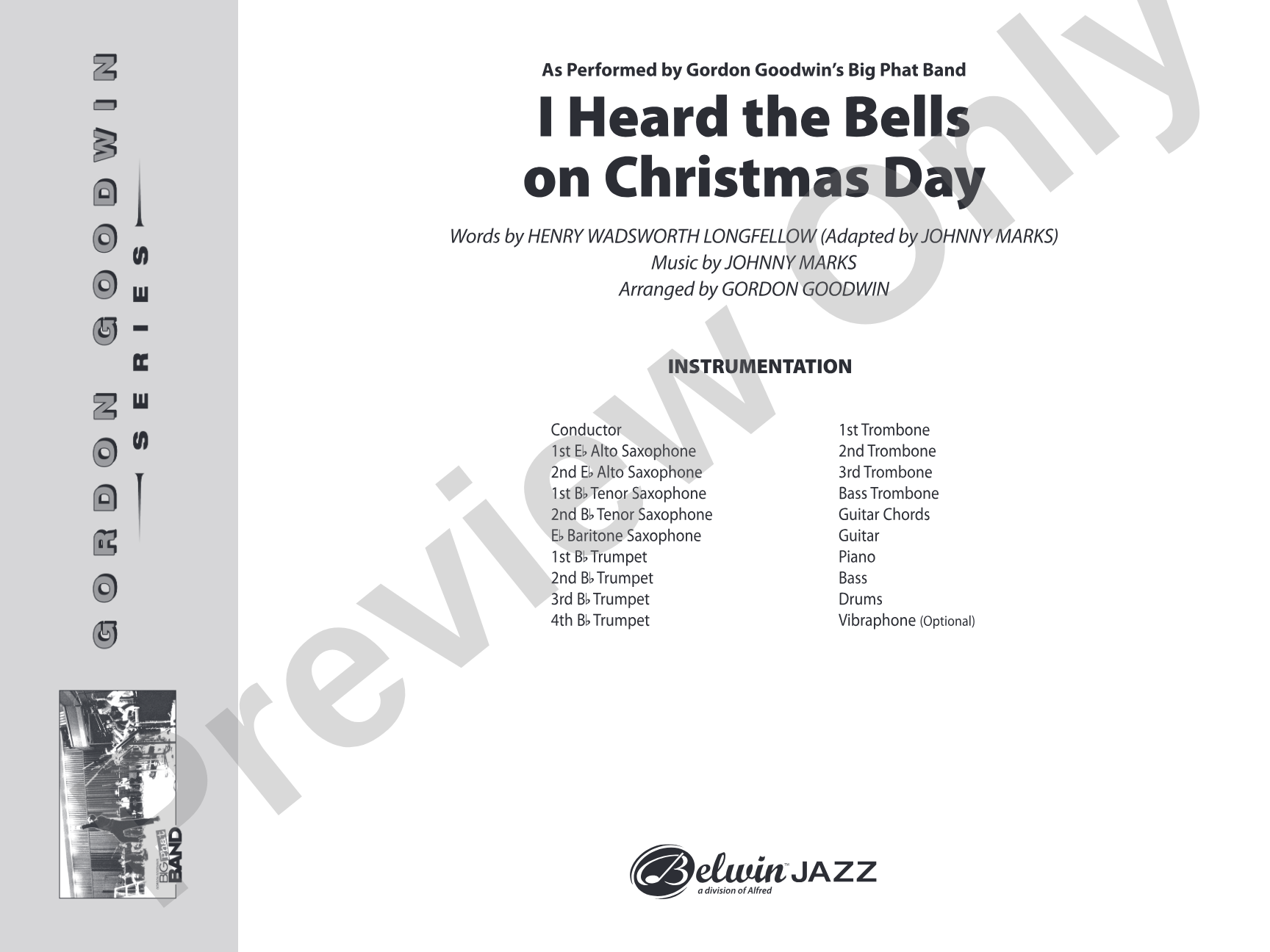 I Heard the Bells on Christmas Day: Jazz Ensemble Conductor Score & Parts