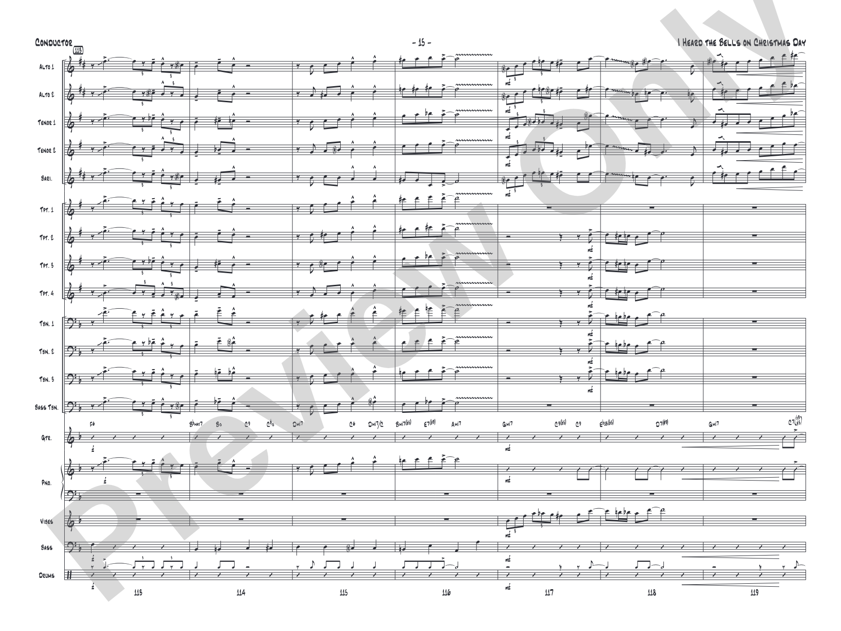 I Heard the Bells on Christmas Day: Jazz Ensemble Conductor Score & Parts